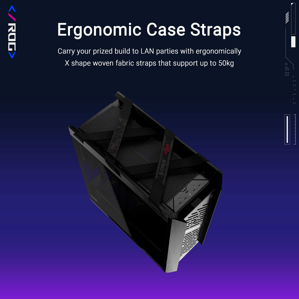 ASUS ROG Strix Helios II EATX mid-Tower Gaming PC case, with Dual Tempered Glass Side Panels, Support for Graphics Cards up to 450mm Long, Graphics Card Braces and Support for up to 420mm radiators