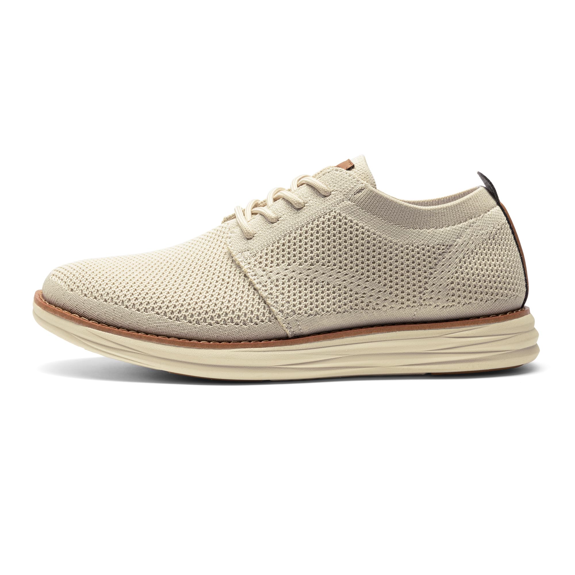 Bruno Marc Men's KnitFlex Breeze Mesh Sneakers Oxfords Lace-Up Lightweight Casual Walking Shoes,Size 10.5,Apricot,GRAND-01