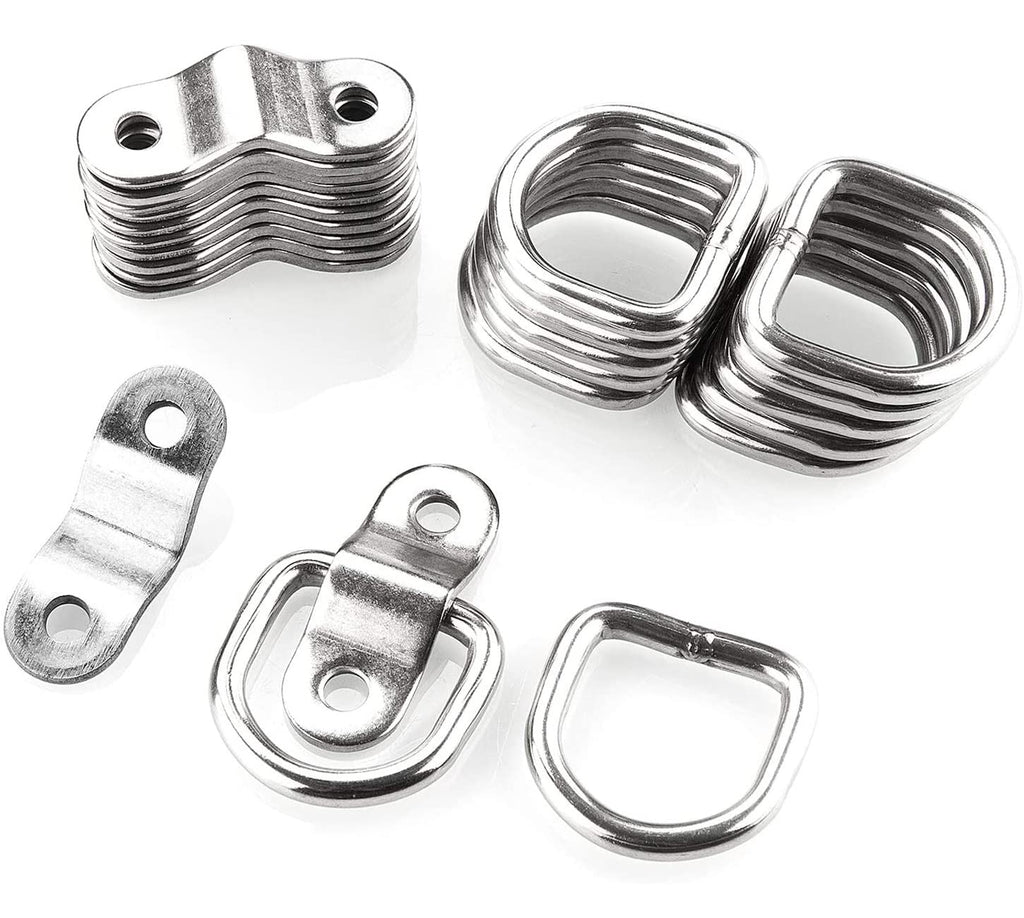 D-Ring Tie Downs Anchor1/4” Heavy Duty Surface Floor Mount Lashing Rings 2400 lbs Cargo Trailers Load-Bearing Hangers Bracket (Pack of 12)