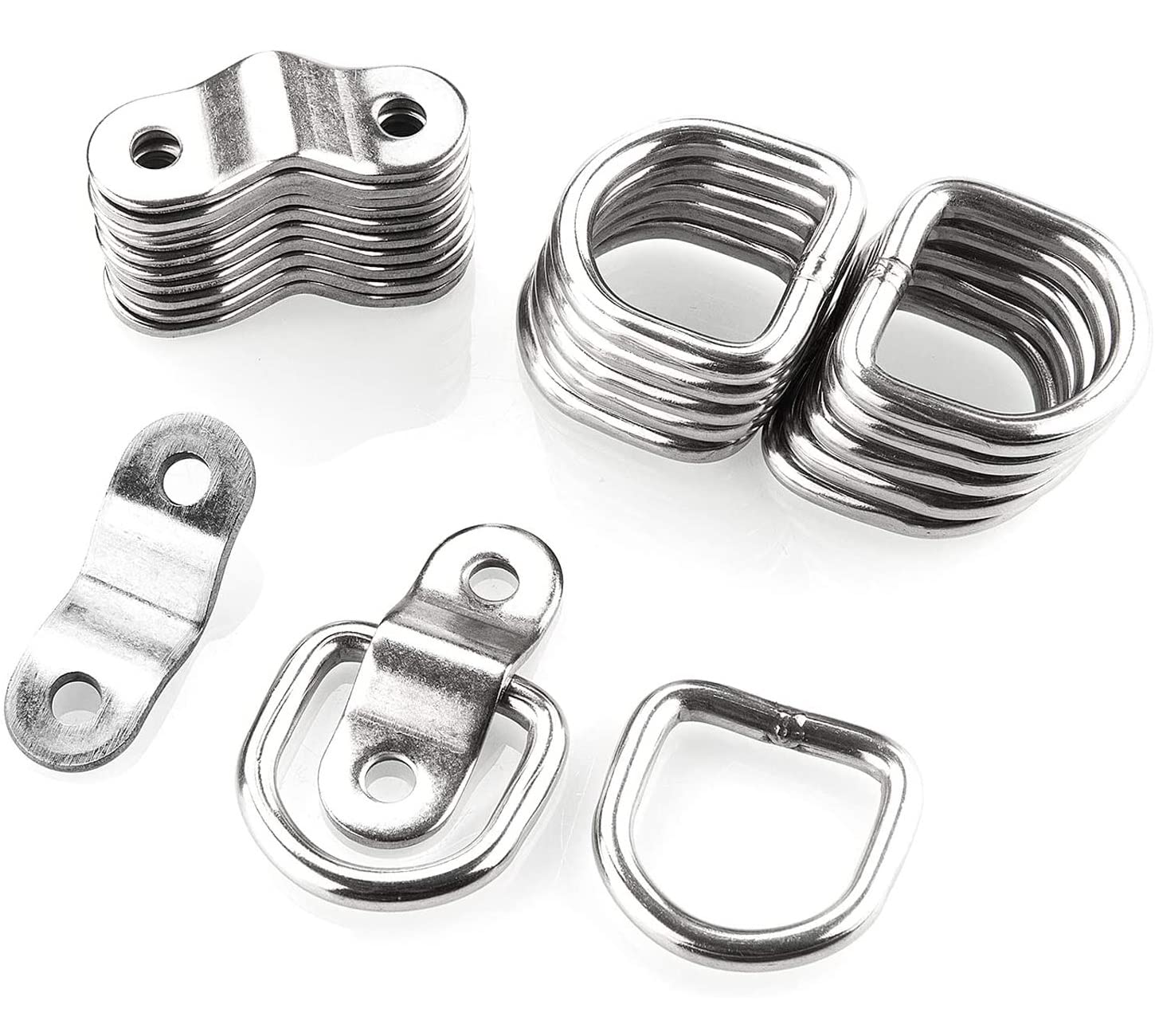 D-Ring Tie Downs Anchor1/4” Heavy Duty Surface Floor Mount Lashing Rings 2400 lbs Cargo Trailers Load-Bearing Hangers Bracket (Pack of 12)