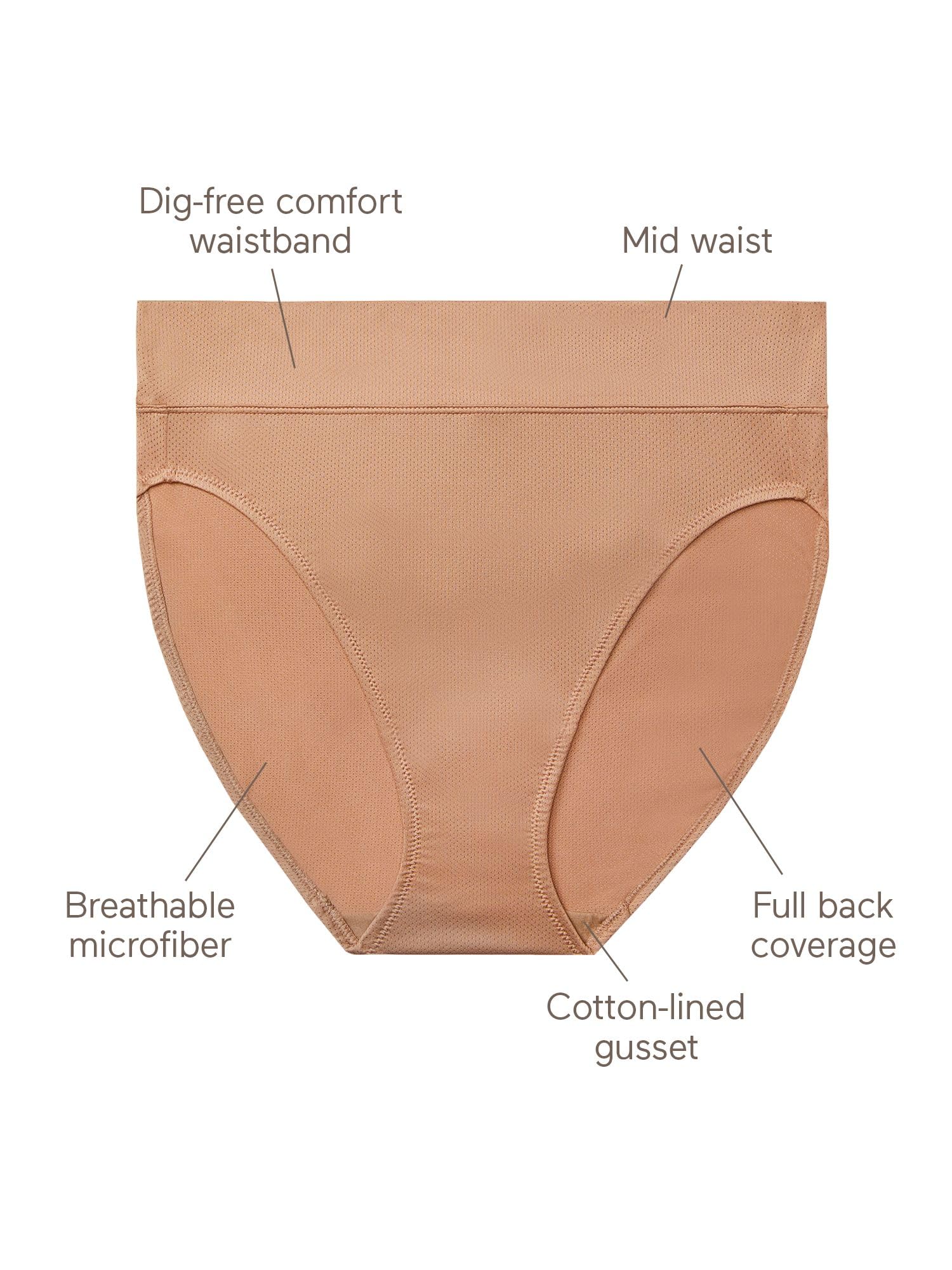Warners® Blissful Benefits Women's Dig-Free Breathable Microfiber 3-Pack Hi-Cut RT4963W