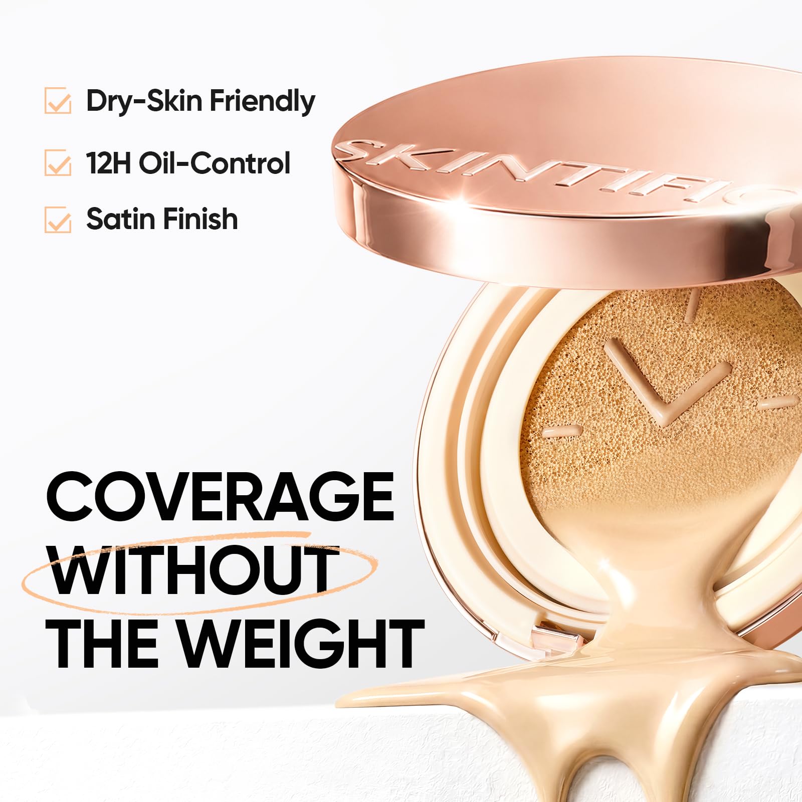 SKINTIFIC Full Coverage Cushion Foundation #02 Ivory