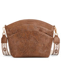 FORUWISH Crossbody Bags For Women, Vegan Leather Crossbody Purses with Boho Strap, Daily Travel Brown Shoulder Handbag
