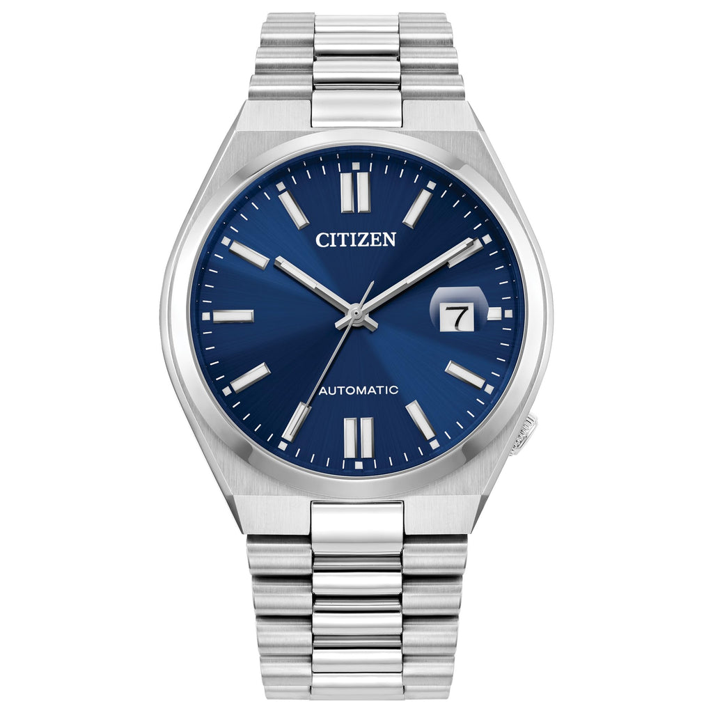 Citizen Men's Automatic Tsuyosa Sport Luxury Watch, Silver-Tone Stainless Steel, Blue Dial, 3 Hand with Date, 42 Hour Power Reserve (Model:NJ0150-56L)