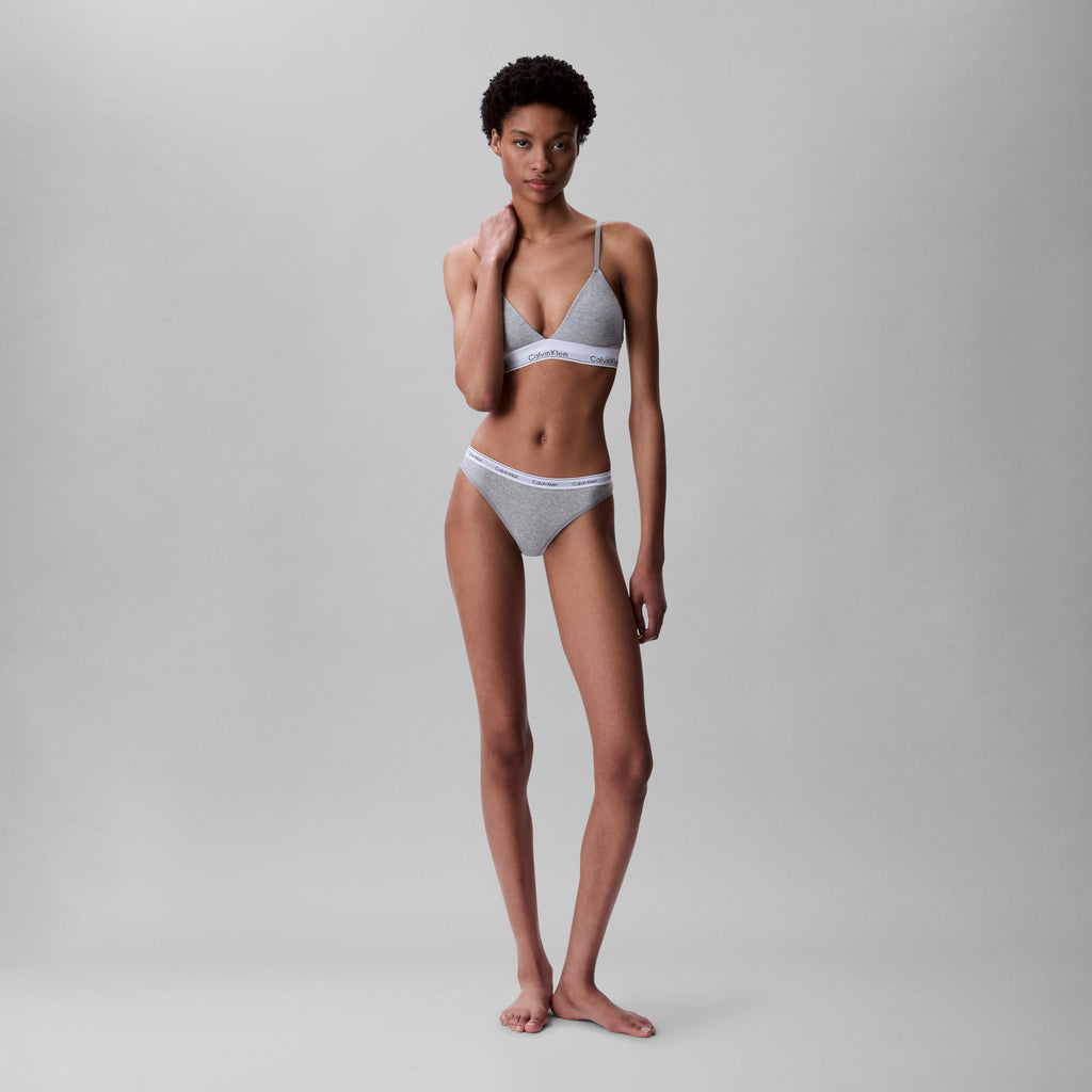 Calvin Klein Modern Cotton Lightly Lined Triangle Bralette Grey Heather