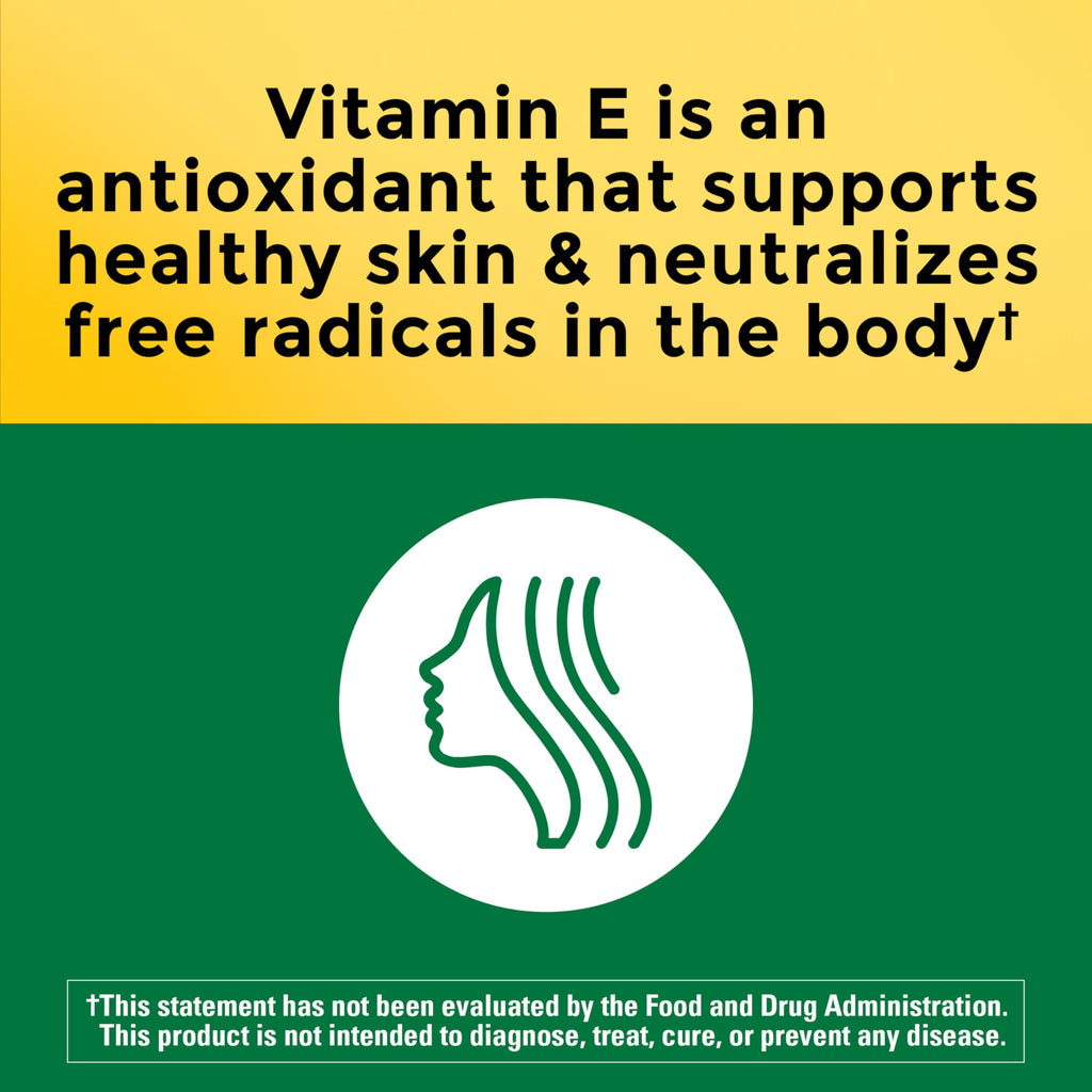 Nature Made Vitamin E 180 mg (400 IU) dl-Alpha, Dietary Supplement for Antioxidant and Skin Support, 300 Softgels, 300 Day Supply