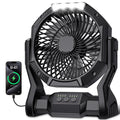 Aynvixt Portable Rechargeable Fan, 20000mAh Battery Powered Camping Fan with LED Light & Hook, 270° Adjustable, 4-Speed, 4H Timer Camping Essentials for Outdoor Tent Travel BBQ Car, Gifts for Men Dad
