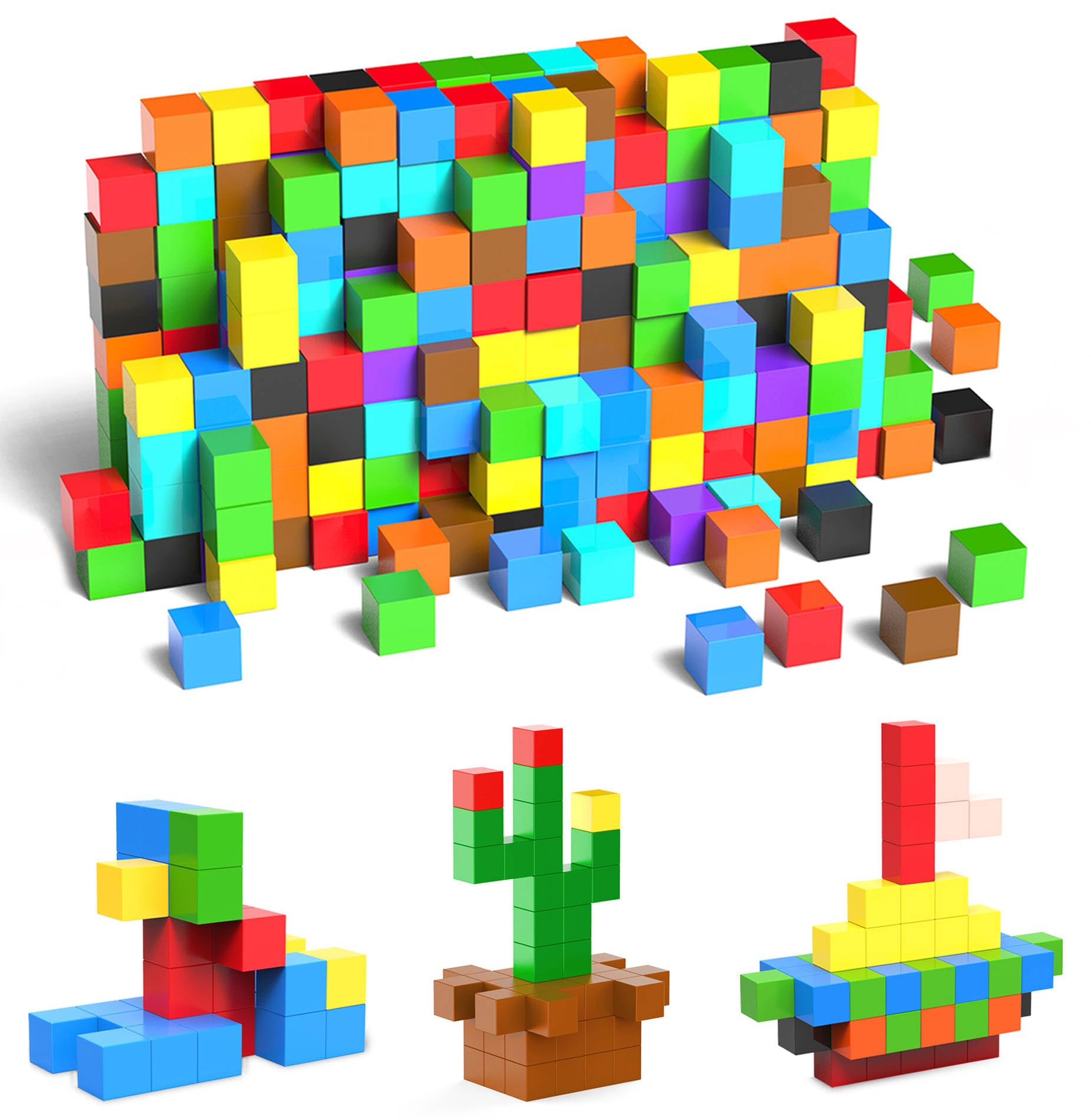 SmartYeen 100PCS Magnetic Blocks,Magnetic Building Blocks for Toddlers Sensory & STEM Montessori Toys,Ideal Gifts for Boys Girls 3-8 Years Old