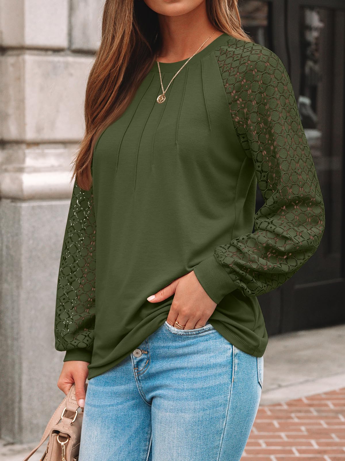 AUTOMET Womens Long Sleeve Shirts Lace Tops 2026 Fall Outfit Casual Blouse