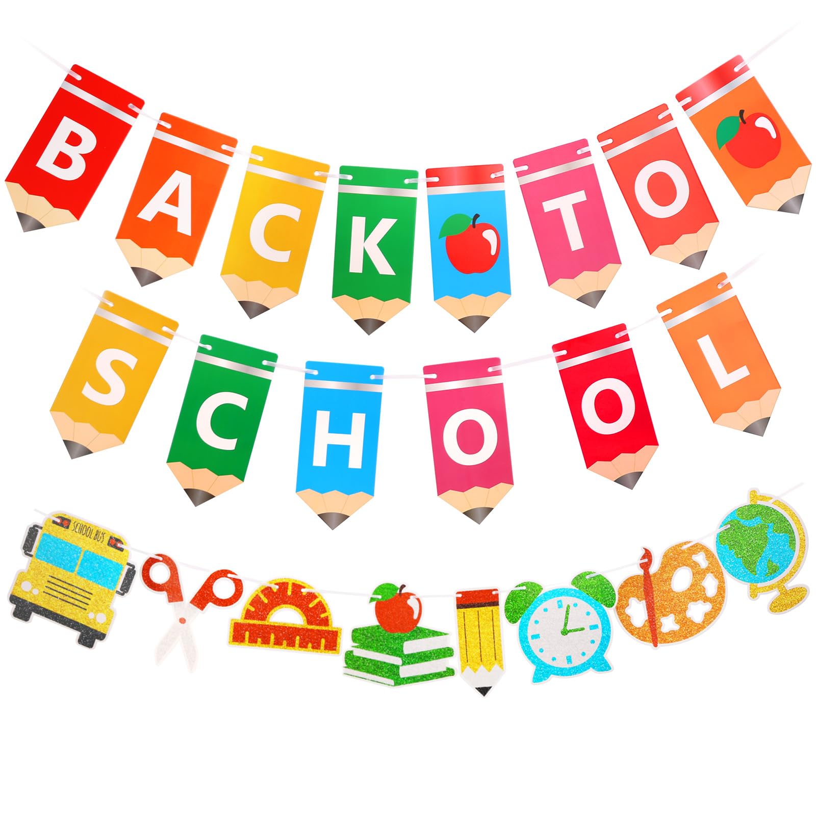 Back to School Decorations Set, First Day of School Banner for Classroom