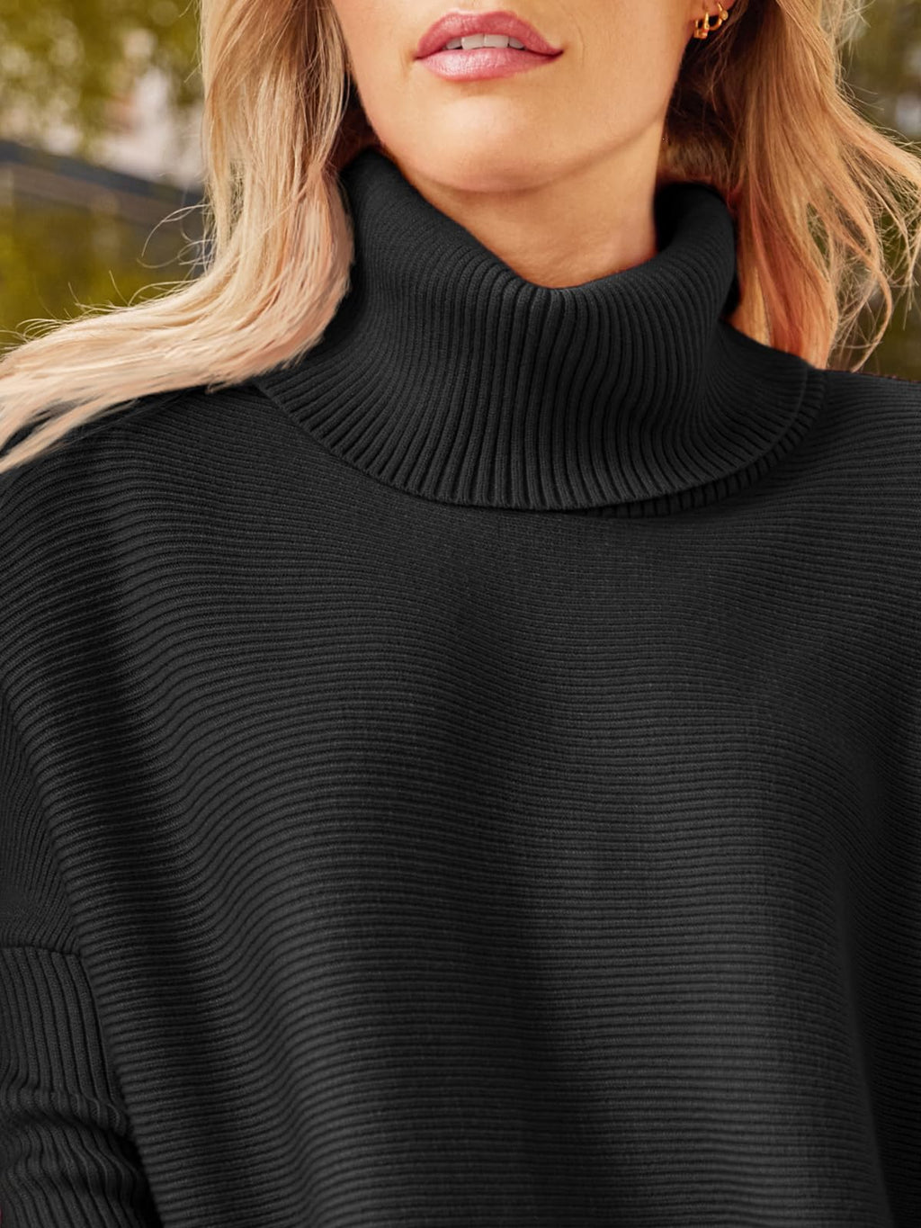 LILLUSORY Oversized Turtleneck Pullover Sweater Women 2025 Long Tunic Cozy Winter Trendy Plus Size Poncho Cowl Neck Cute Casual Early Fall Fashion Must Have Work Old Money Clothes Outfit Clothing