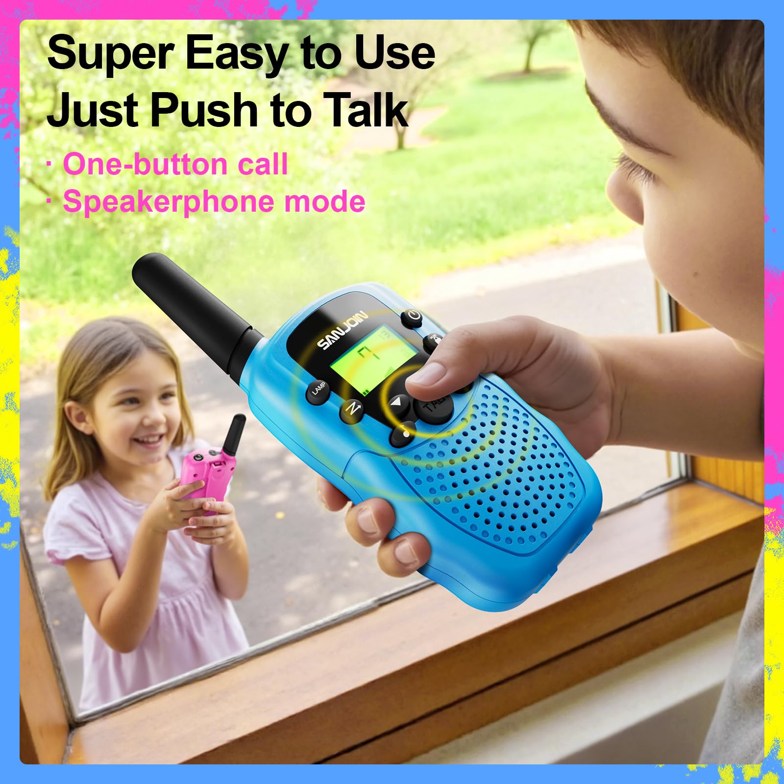 Walkie Talkies for Kids Toys Valentines Day Gifts for Kid Boys Girls 4-6, 3 Miles Range Walkie Talkie to Camping, Outdoor, 4 Year Old Girl Birthday Gifts for 3 4 5 6 7 8 9 Year Old Boy Girl Gifts