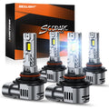 SEALIGHT S2S 9005/HB3 9006/HB4 Light Bulbs Combo, 100,000LM Super Brighter, 6500K Pure White 9005 9006 Fog Bulbs, 60K+ Hours Lifespan, 2-Pack