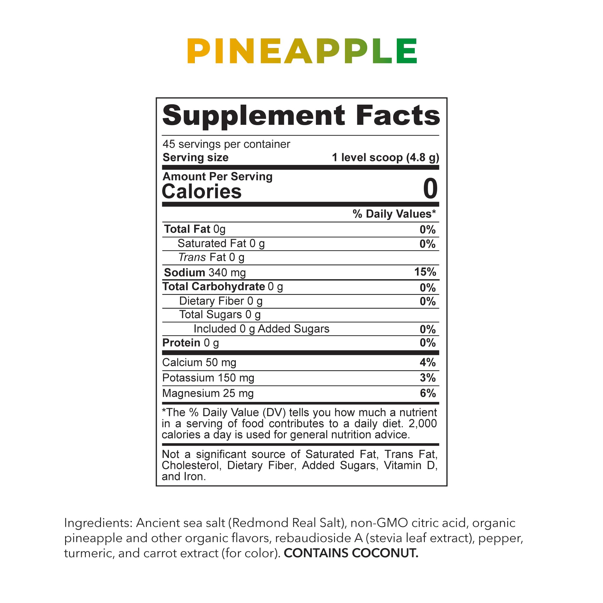 REDMOND Re-Lyte Kids Hydration Electrolyte Mix Powder, Pineapple 7.62 oz