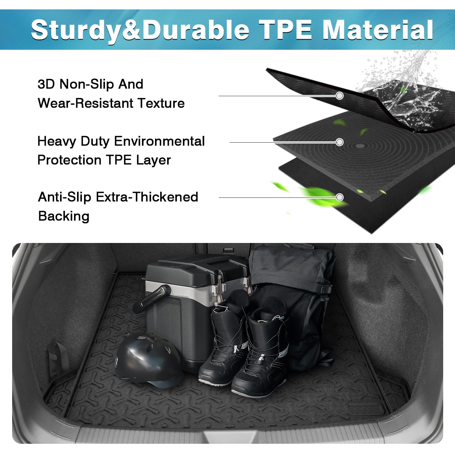 Mixsuper Cargo Liner for Volkswagen ID.4 2021-2023 2024, Cargo Mat for VW ID4 Accessories, All Weather Trunk Liner Rear Trunk Mat Black