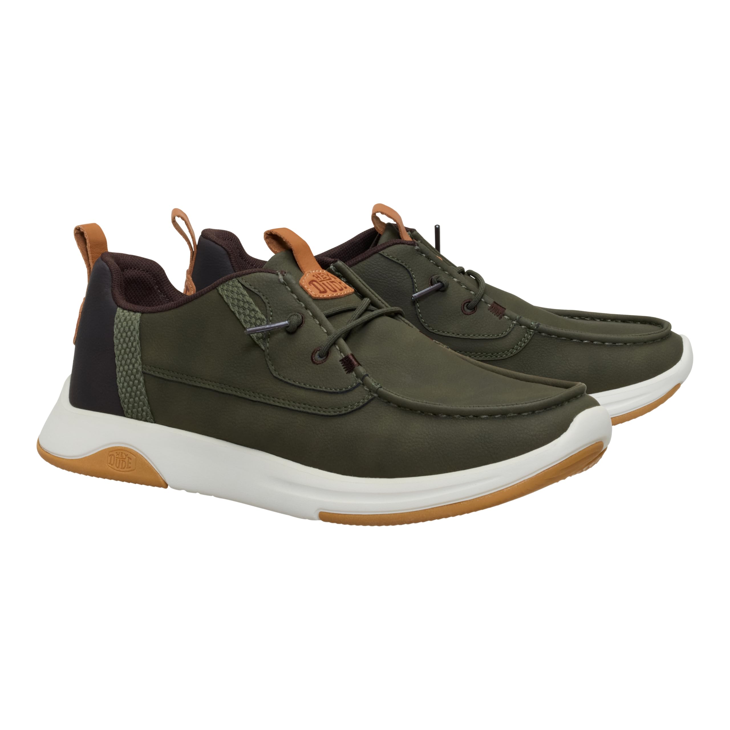 HEYDUDE Men’s Wally Drift Classic | Deep Green/Silver Birch Size 11 | Slip On Shoes for Men | Lightweight Loafers | Easy On System | Cushioned Insole