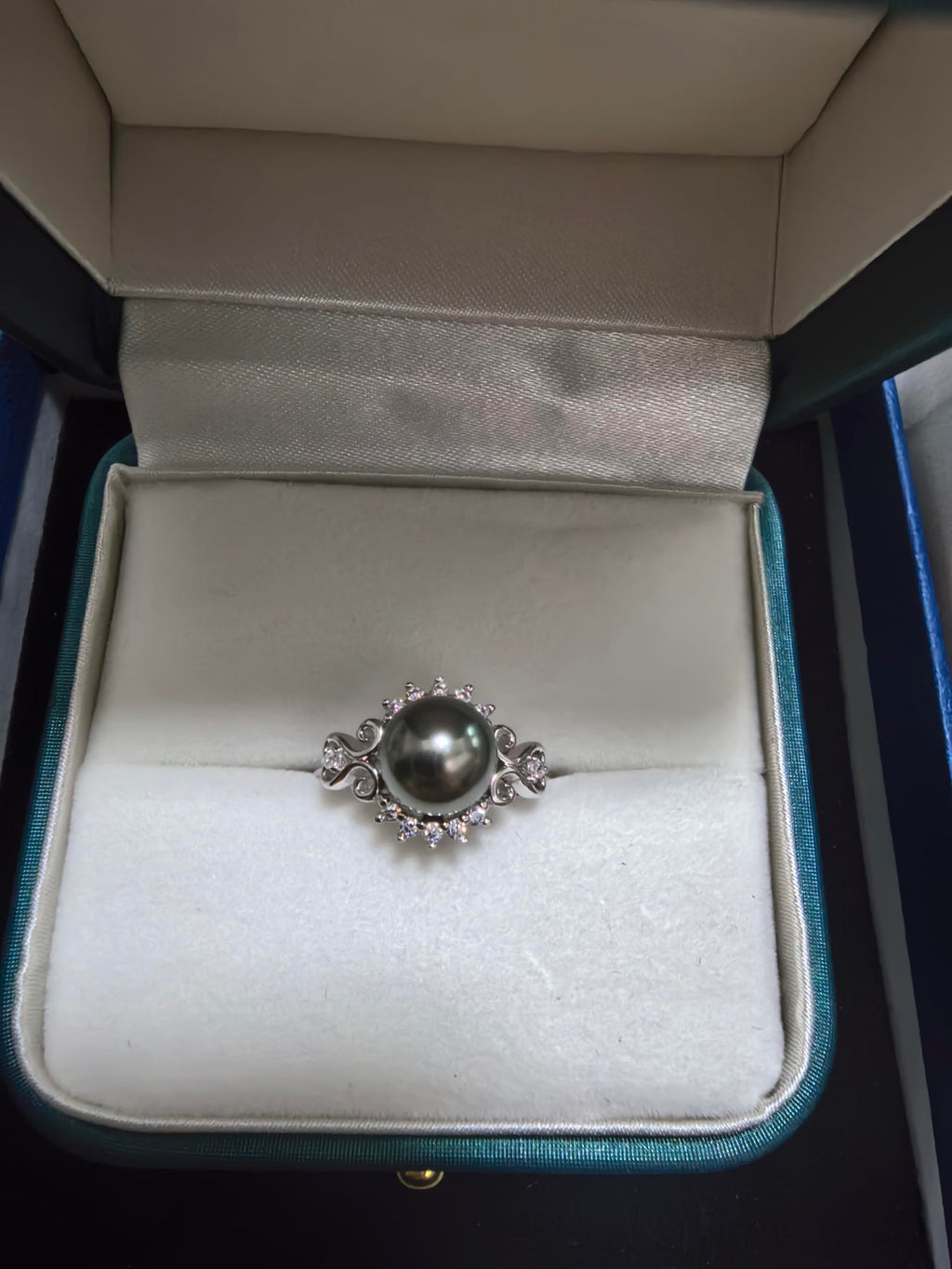 Tahitian Black Pearl Rings Jewelry For Women Fashion Christmas Gifts Wife Mom Girlfriend, Anniversary Birthday Fine Jewelry Gifts for Her NO33247