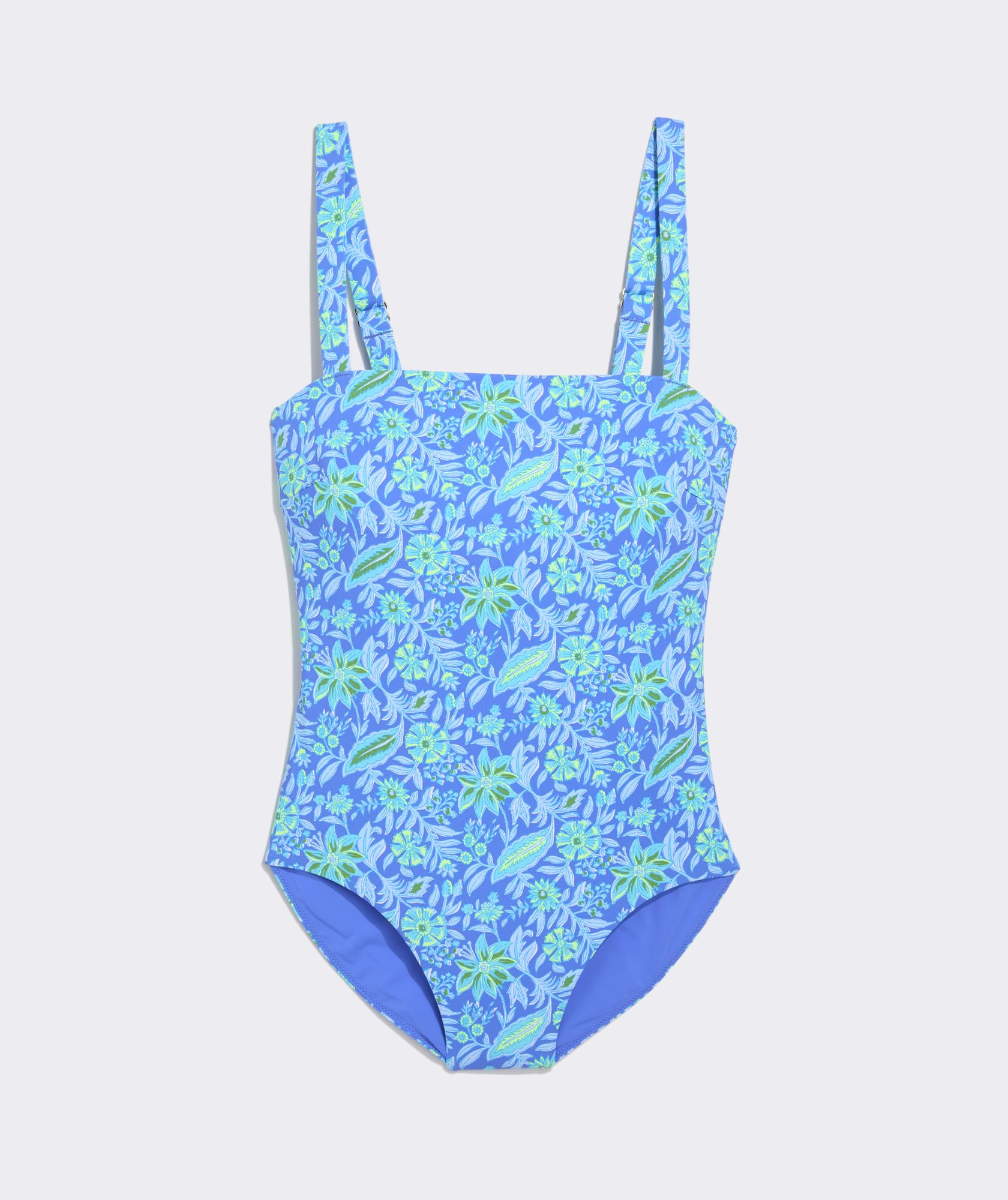 vineyard vines Southampton Square Neck One-Piece, Breaker Blue Bayley, XL