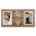 Calibron Personalized Wedding Gifts for Couples, Bridal Shower Gift for Bride, Mr & Mrs Photo Frame Holds 2pcs 4x6 Pictures, Unique Wedding Gifts for Newlyweds, Marriage Gift for Her/Him
