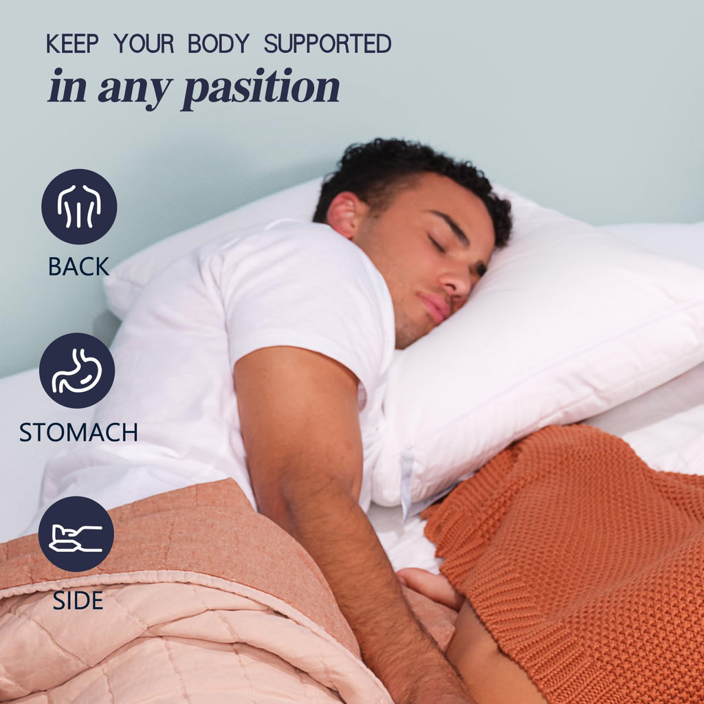 Nuzzle Cooling Adjustable Pillow for Side Sleepers, Luxury Standard Size Bed Pillow Hotel Collection - Best Adjust Height Soft Firm Pillow for Back, Stomach or Side Sleepers - Home Gifts