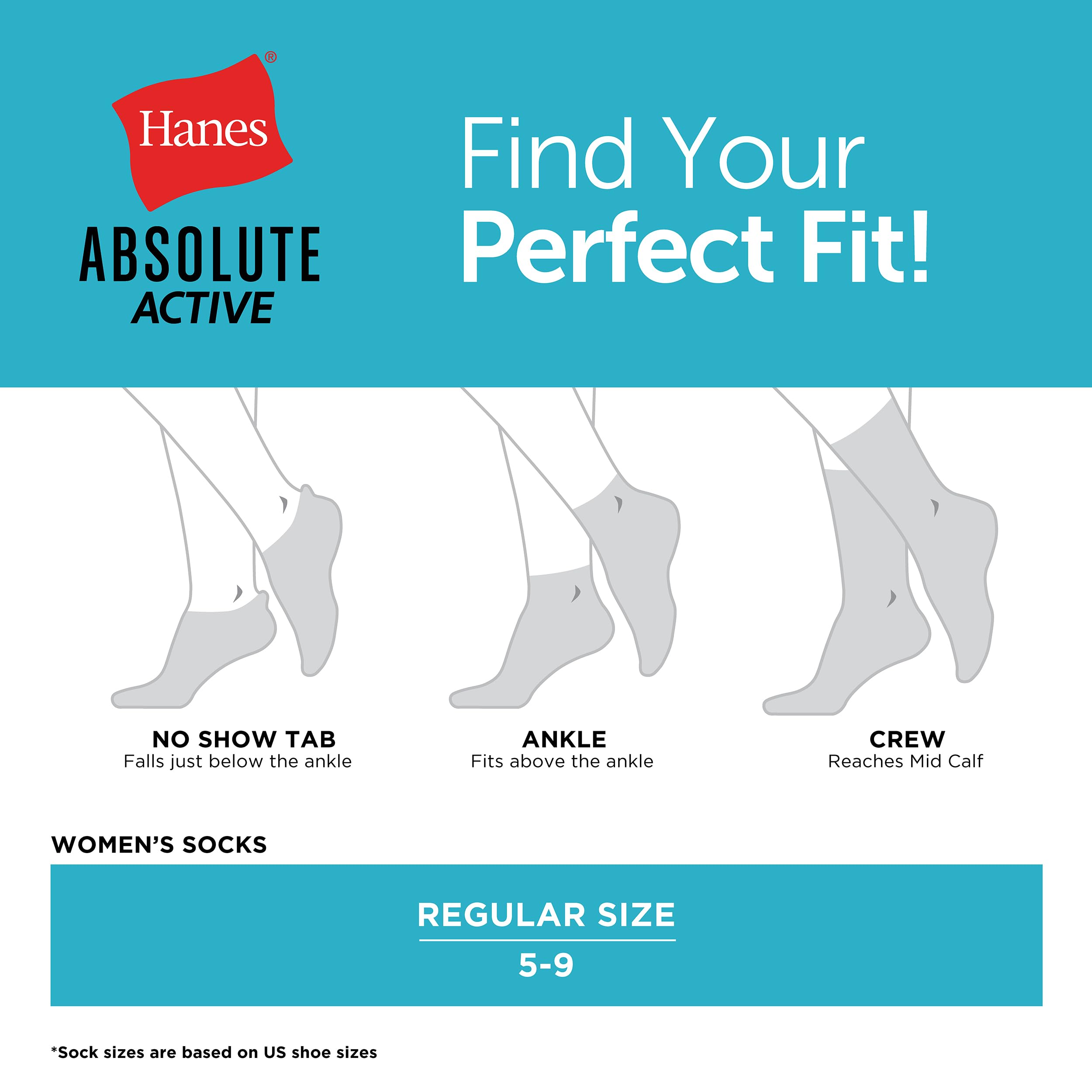 Hanes Women's Cushioned Ankle Socks, Absolute Active Ankle Socks for Women, Seamless Toe, 4-Prs
