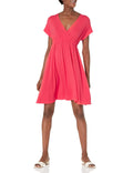 Amazon Essentials Women's Surplice Dress, Red Coral, XL