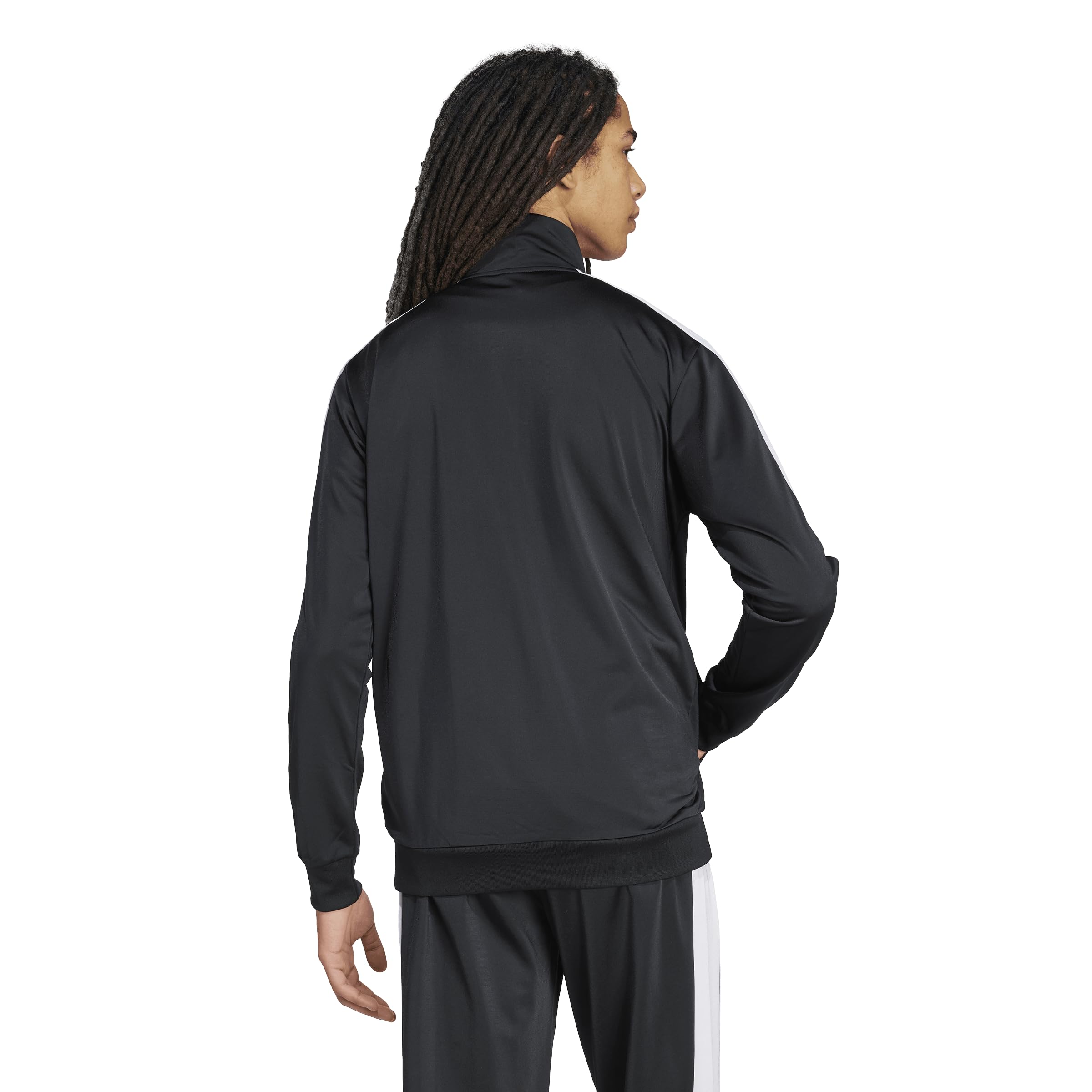 adidas Men's 3-Stripes Tricot Colorblock Track Top, Black/White, Large/Tall