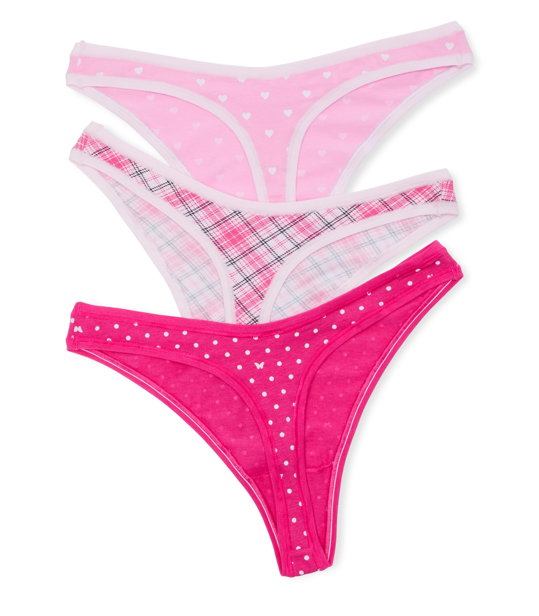 Victoria's Secret PINK | Elle 3-Pack Cotton Thong Panties, Elle Pink Pack, M