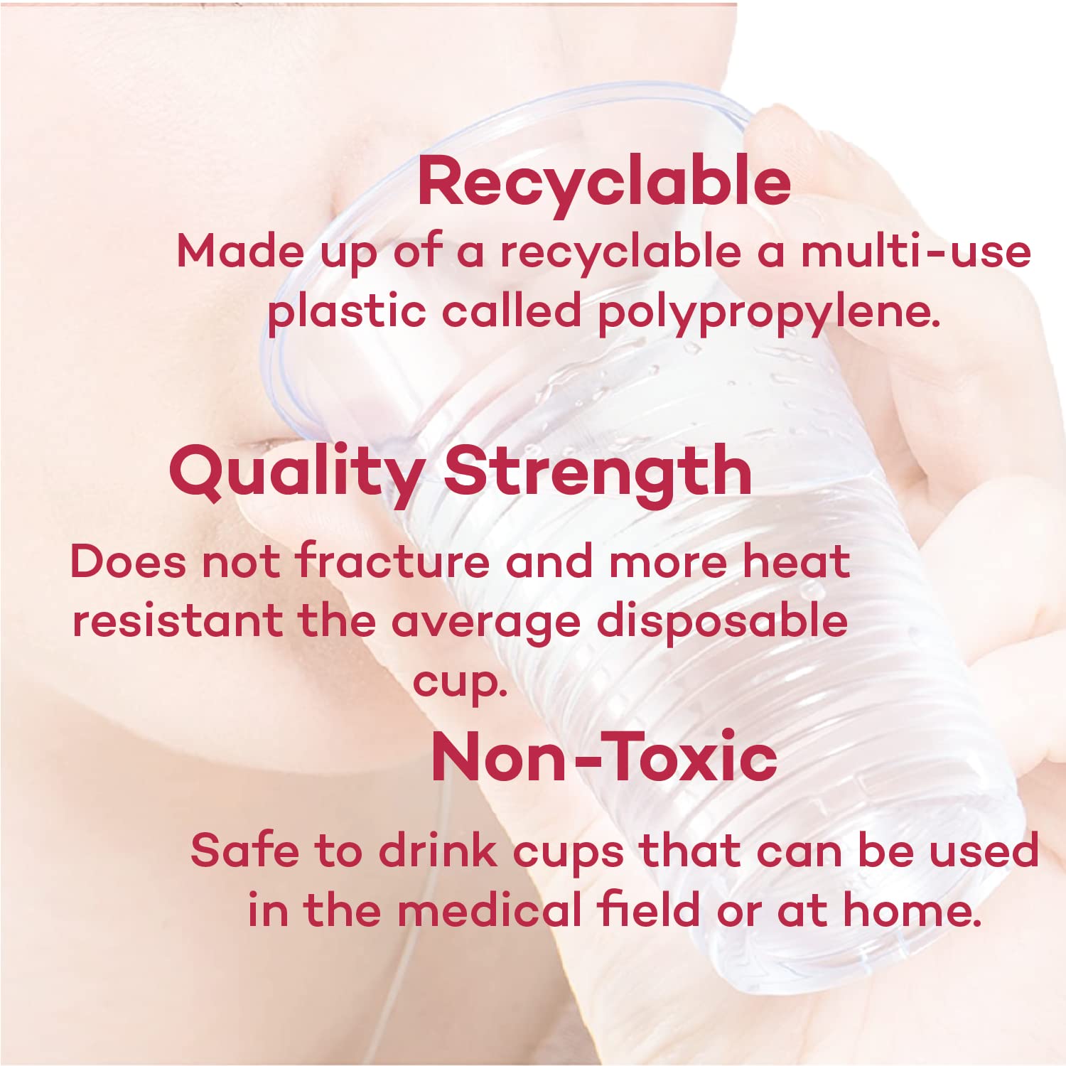 Dealmed Professional 3 oz. Disposable Plastic Cups - 100% Recyclable for Healthcare, Dental, Veterinary & Food Service Use (Pack of 100)