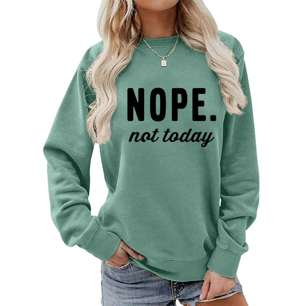 YITAN Women Graphic Cute Oversized Sweaters Funny Sweatshirts Light Green Large