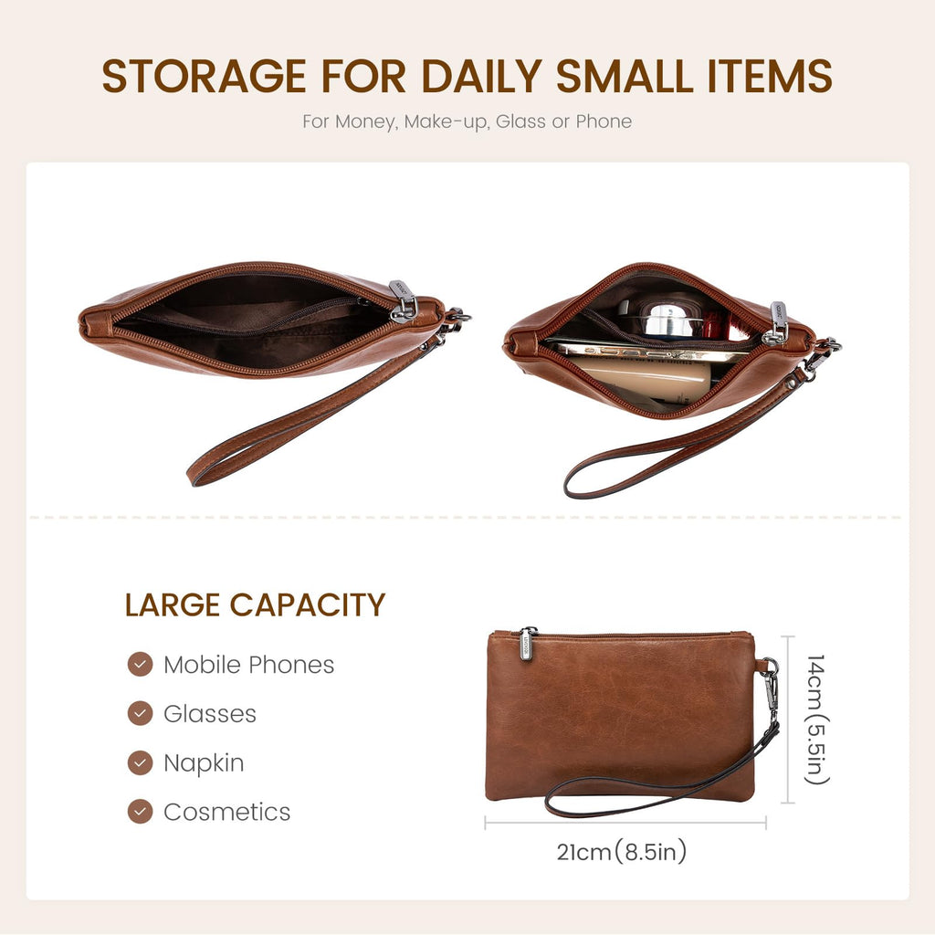 LOVEVOOK Laptop Tote Bag for Women, 15.6 Inch Large Capacity Vintage Leather Work Computer Bag, Business Casual Shoulder Handbag, Dark Brown