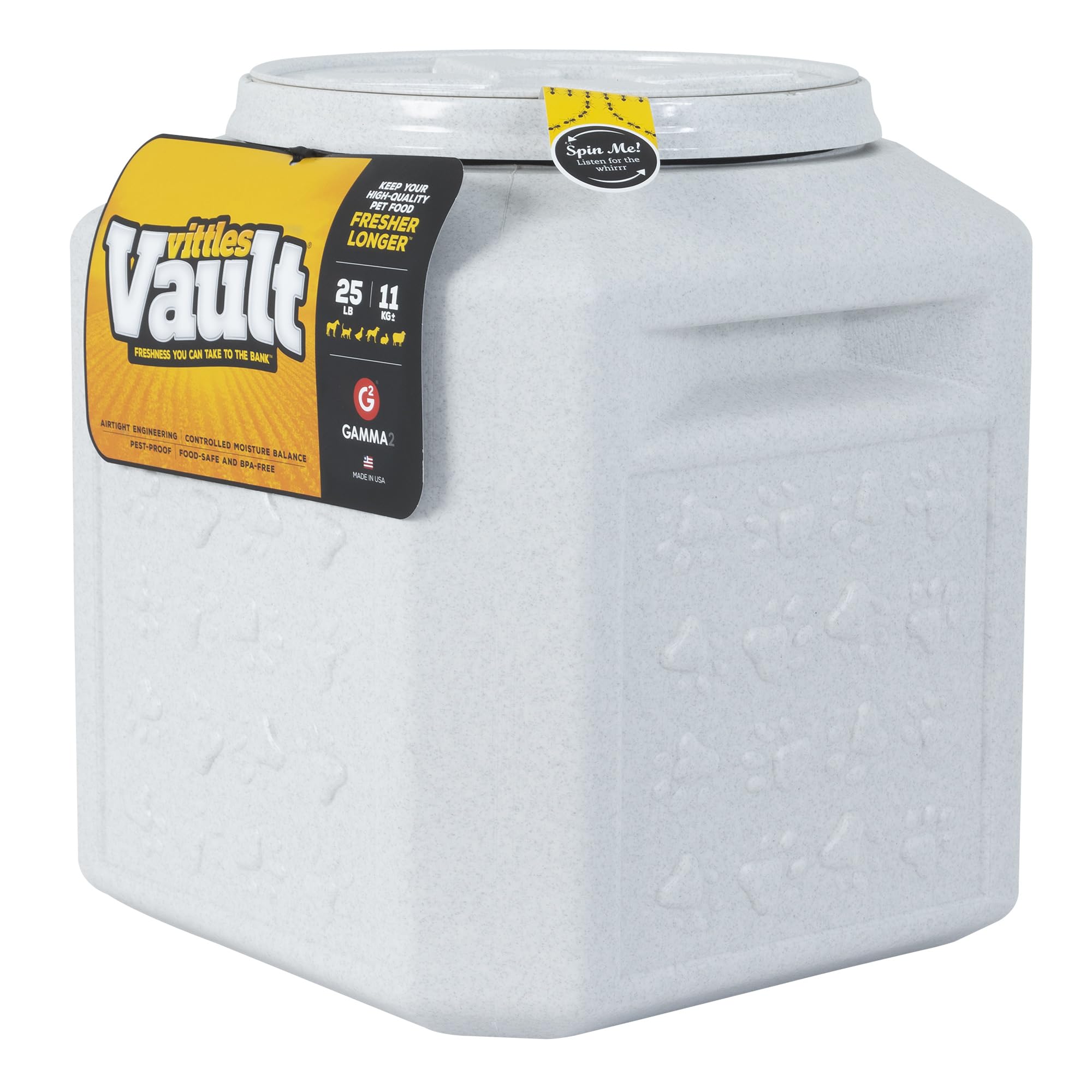 Gamma2 Vittles Vault Pet Food Storage Containers - Sealed Dog and Cat Food Storage Container, Fits up to 25lbs, Made in the USA - [12"L x 13.75"H]