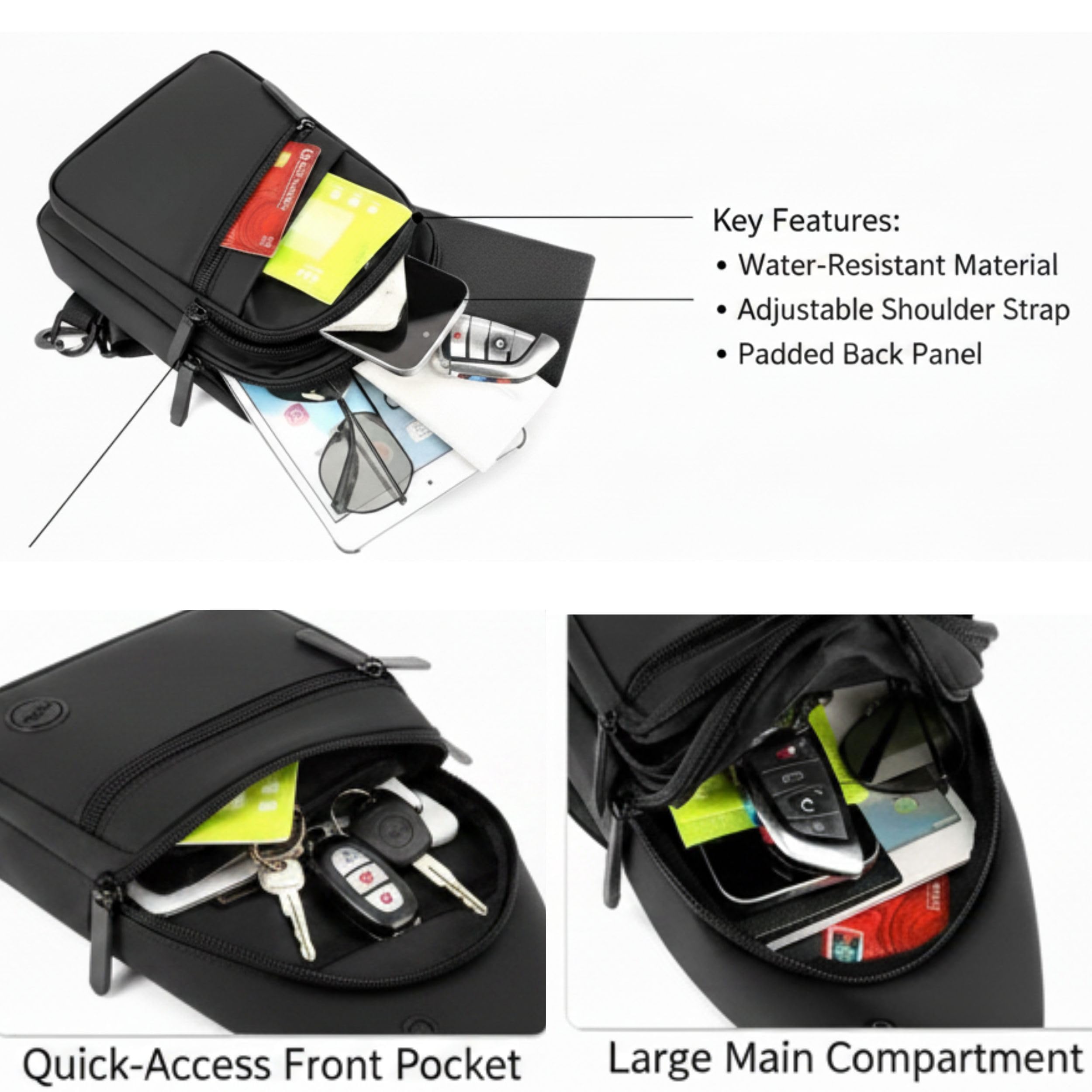 Crossbody Bags for Women Men Trendy Sling Bag Backpack Casual Chest Bag with Convertible Shoulder Strap