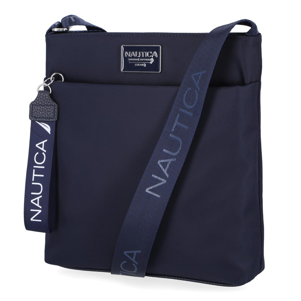 Nautica Diver Nylon Small Women's Crossbody Bag Purse with Adjustable Shoulder Strap, Indigo 2