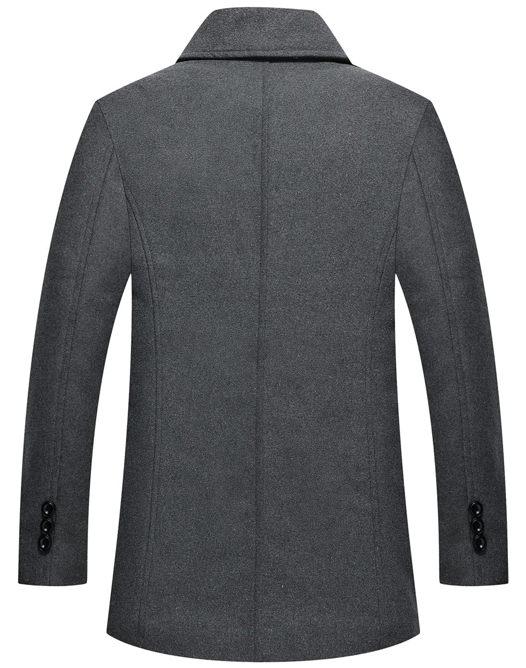 chouyatou Men's Classic Notched Collar Double Breasted Wool Blend Pea Coat (Medium, Gray)