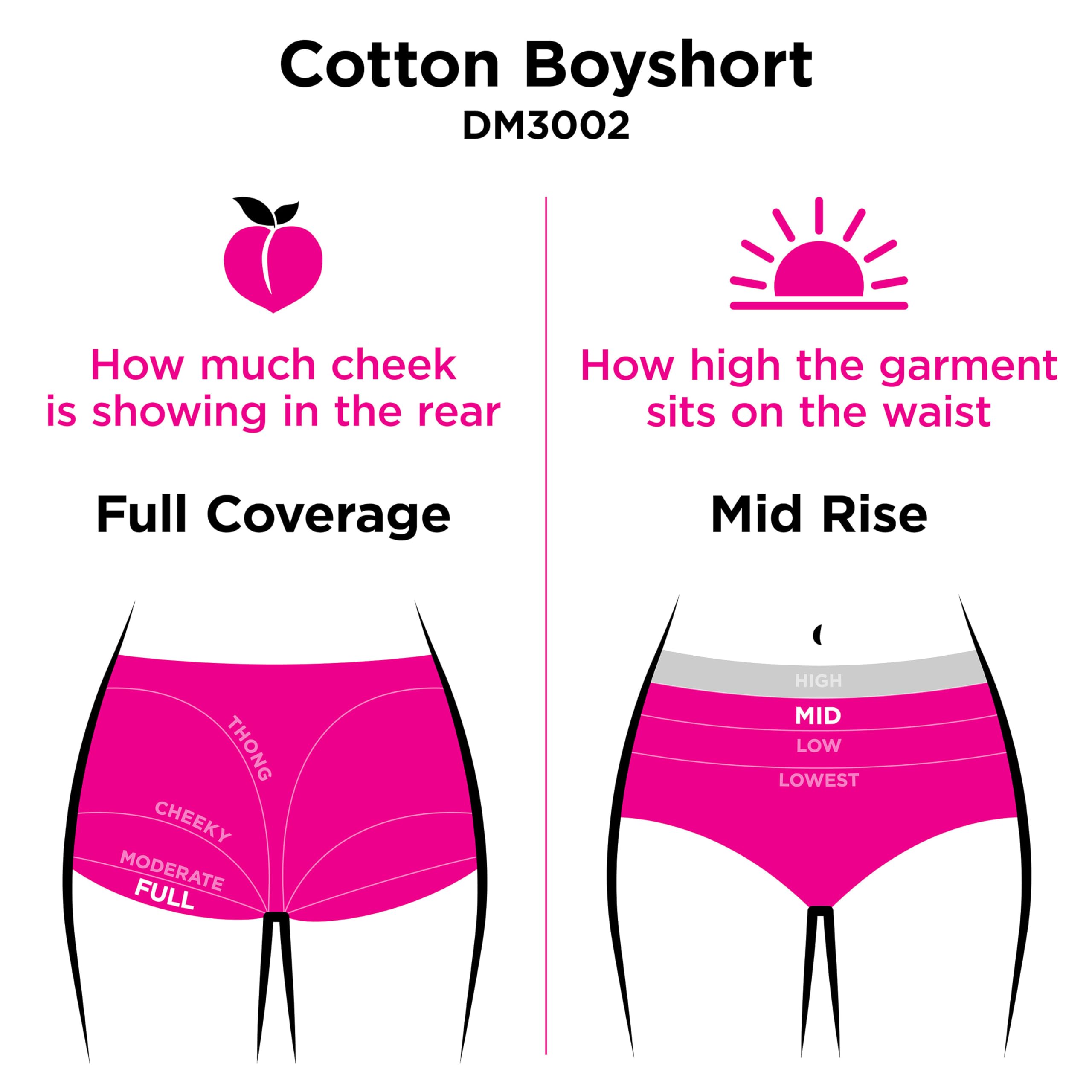 Maidenform Women's Underwear Boy Shorts Pack, 3-Pack, Stretch Cotton Underwear Women Pack, Comfy Boy short Panties for Women