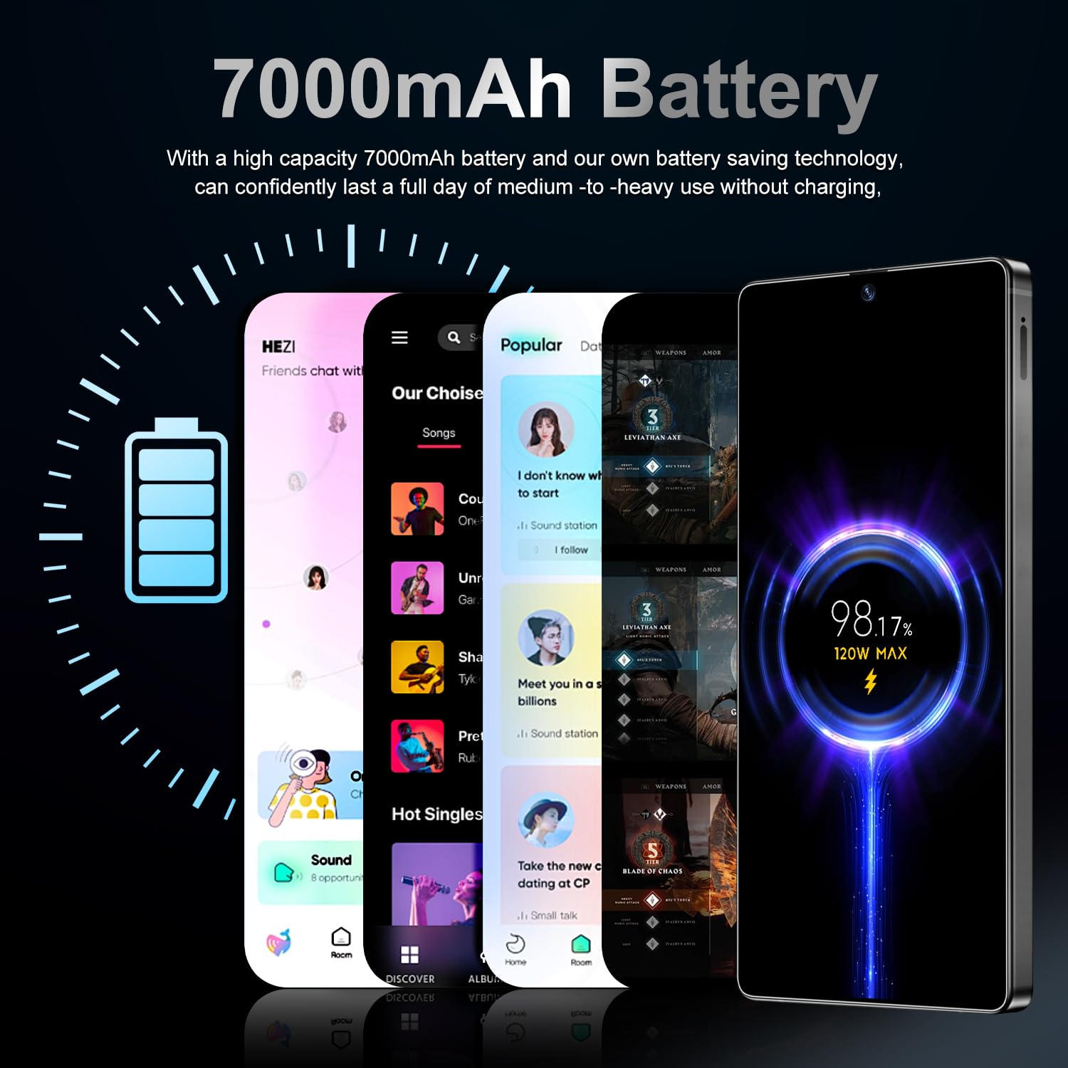 MMY I25 Ultra 5G Unlocked Smartphone,16GB+512GB Fully Cell Phone for Android 14, 6.99" Unlocked Cell Phone, 7000mAh, 68MP+108MP Dual Camera/Dual SIM/Fingerprint Lock/Face (Black)