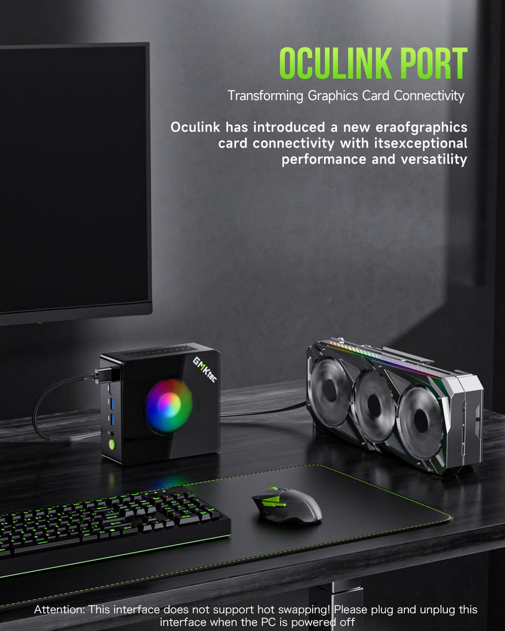 GMKtec Gaming PC, K11 AMD Ryzen 9 8945HS(8C/16T, Up to 5.2GHz), 32GB DDR5 RAM 512GB Mini PC Desktop Computer, Oculink, Dual NIC 2.5GbE LAN, HDMI/DisplayPort/USB4*2