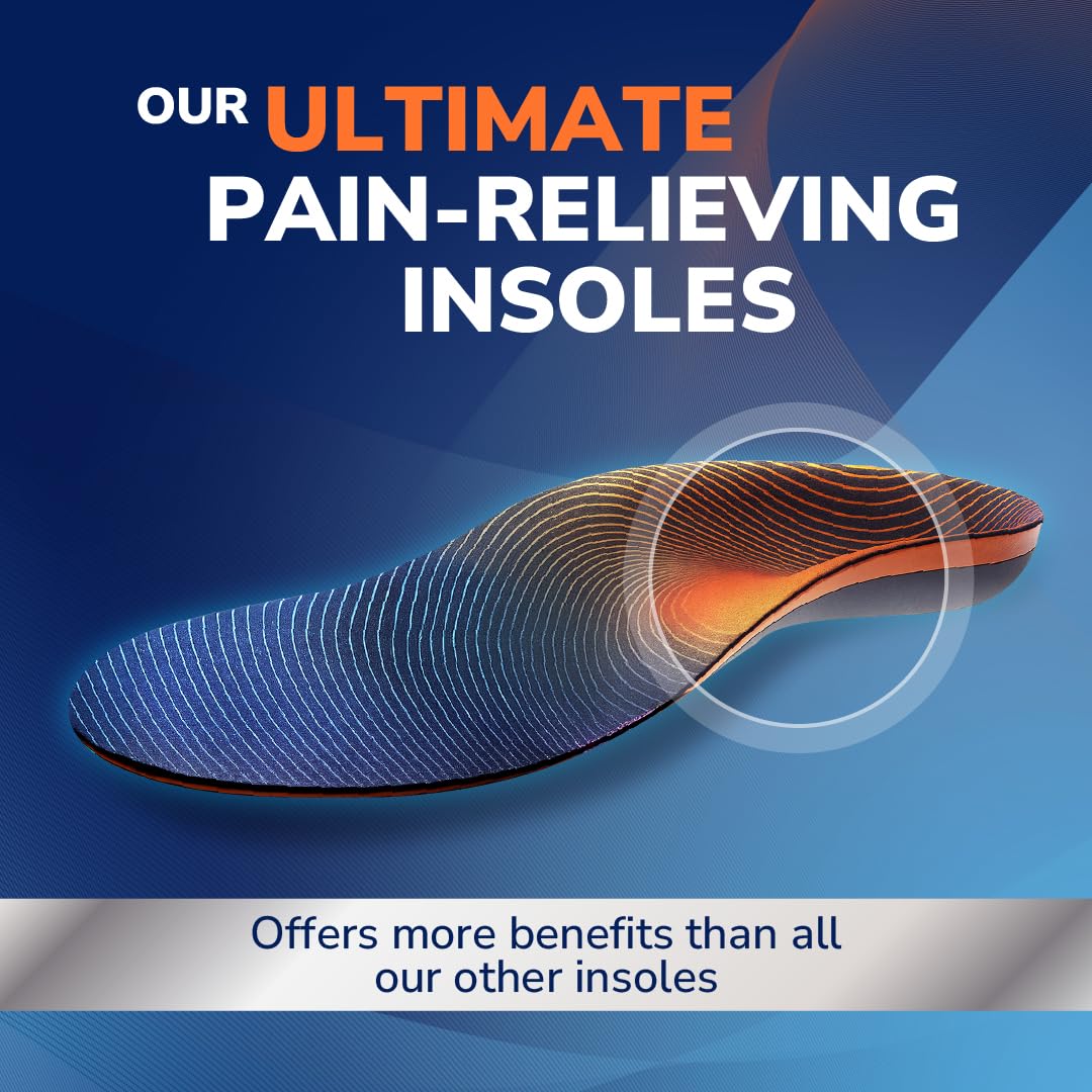 Dr. Scholl’s Advanced Pain Relief Insoles for Men Women, Heavy Duty Orthotics Inserts for Work Shoes & Boots, Plantar Fasciitis & Arch Support, Flat Feet, Shock-Absorbing, Supports up to 340 lbs
