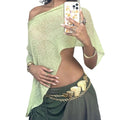 Women Sheer Poncho Top Lightweight Knit Crochet Shrug Bolero Mesh Batwing Sleeve Sweater Cover Up Beachwear