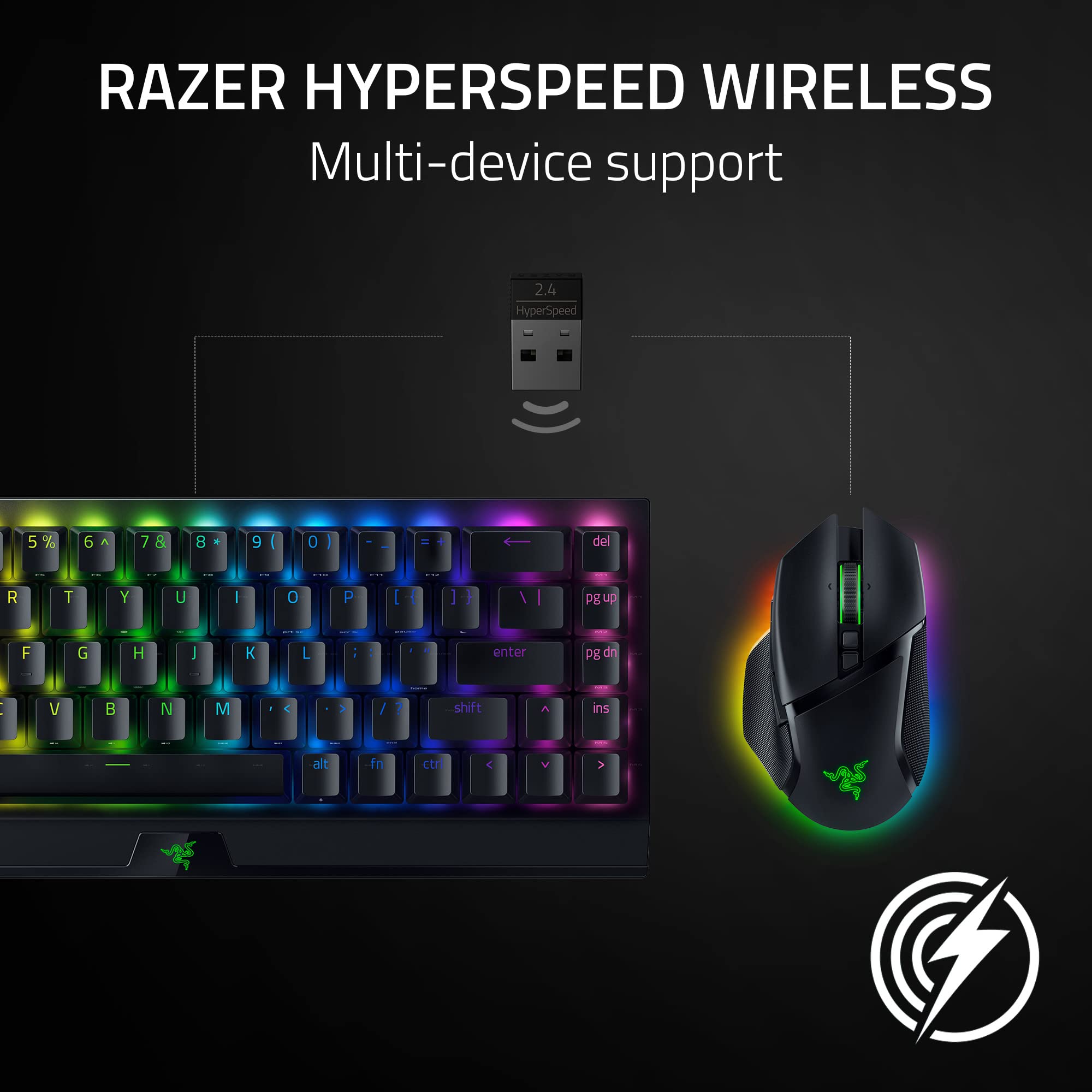 Razer Basilisk V3 Pro Wireless Gaming Mouse, HyperScroll Tilt Wheel, 30K DPI Sensor, Gen-3 Optical Switches, 13-Zone Chroma RGB, 13 Programmable Controls, 3 Connection Modes, Black