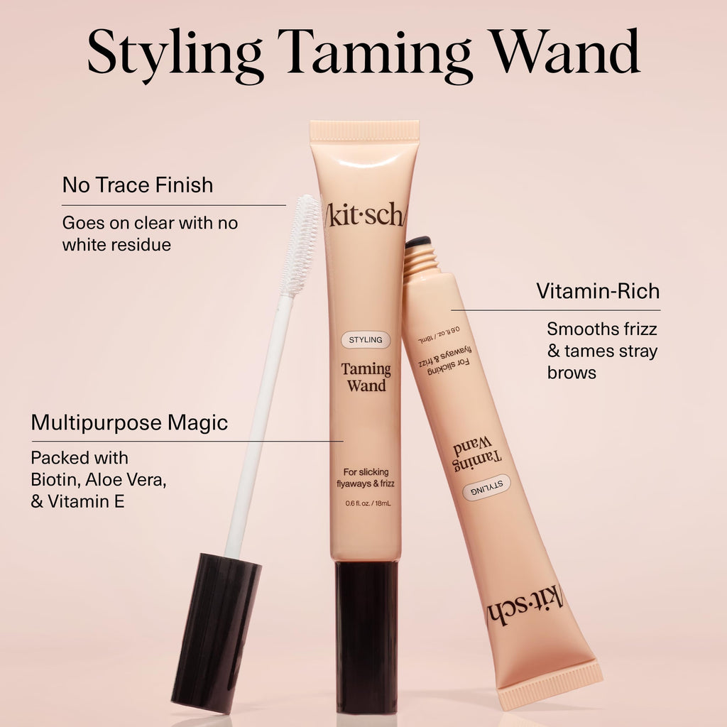 Kitsch Fly Away Stick for Hair - Taming Wand with Biotin, Aloe & Vitamin E - Clear Serum-Like Gel Hair Mascara for Baby Hairs - Lightweight & Multi-Use Hair Stick | Ideal Gifts for Women - 18mL