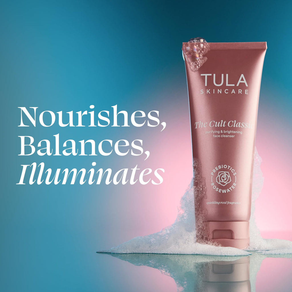 TULA Skincare Cult Classic Purifying Face Cleanser, Sparkling Rosé, Daily Wash for Pores & Skin Balance with Prebiotic Extracts, Antioxidants & Turmeric, Deep Cleansing Formula, 6.7 FL OZ