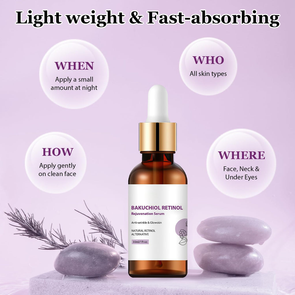 Venature Bakuchiol Retinol Serum, Retinol & Vitamin for Wrinkles Bakuchiol Face Serum Korean (2Pcs)