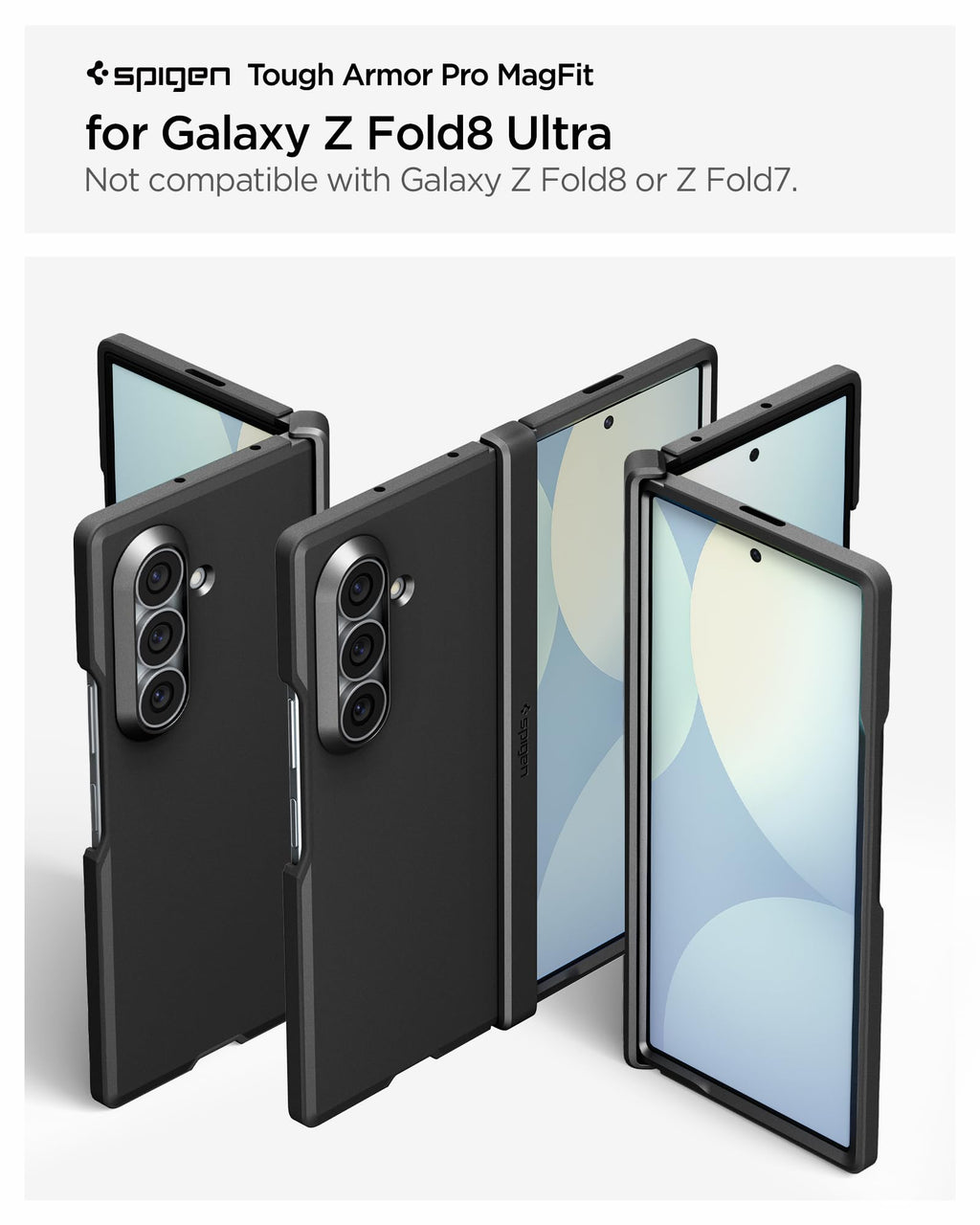 Spigen Tough Armor Pro MagFit for Galaxy Z Fold 8 Ultra Case, Black