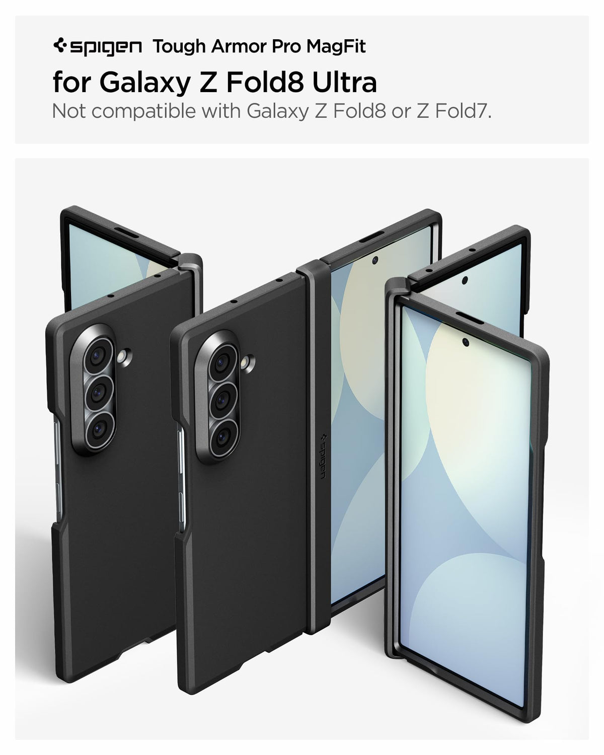 Spigen Tough Armor Pro MagFit for Galaxy Z Fold 8 Ultra Case, Black