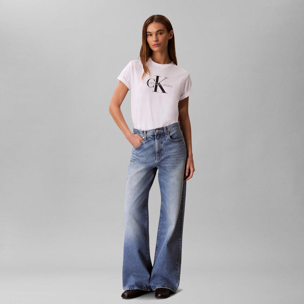 Calvin Klein Women's Monogram Logo Crewneck T-Shirt Brilliant White