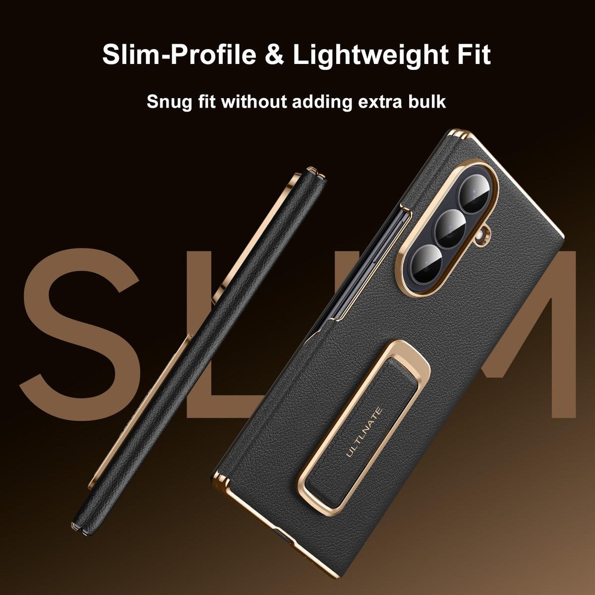 zifiuzem Magnetic Leather Flip Case for Samsung Galaxy Z Fold 8 Ultra with Rotating Stand & Wrist Strap - Full Coverage Shockproof Phone Cover 5G, Black