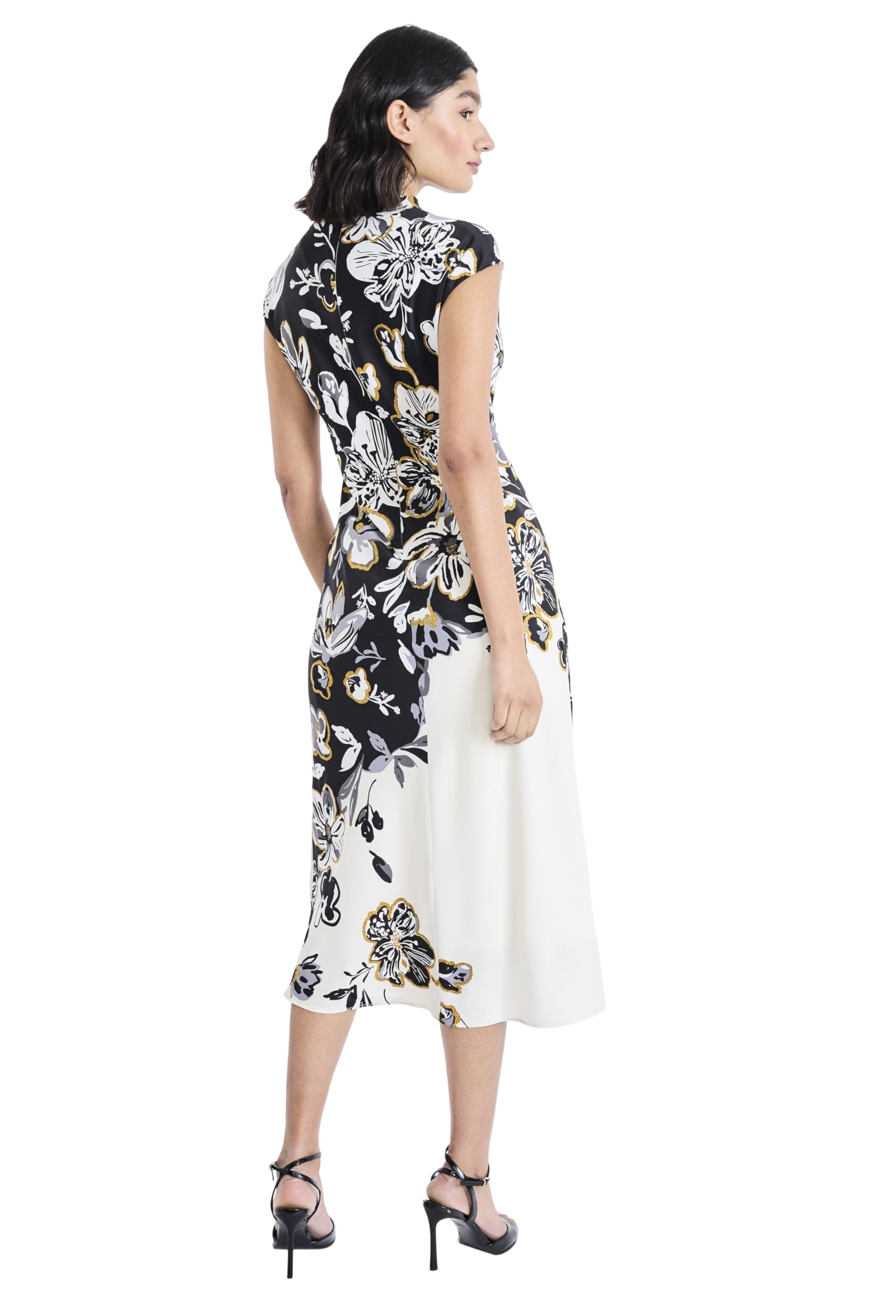 Maggy London - Women's Mock Neck Cap Sleeve Sheath Dress - Midi Wedding Guest Dresses - 16