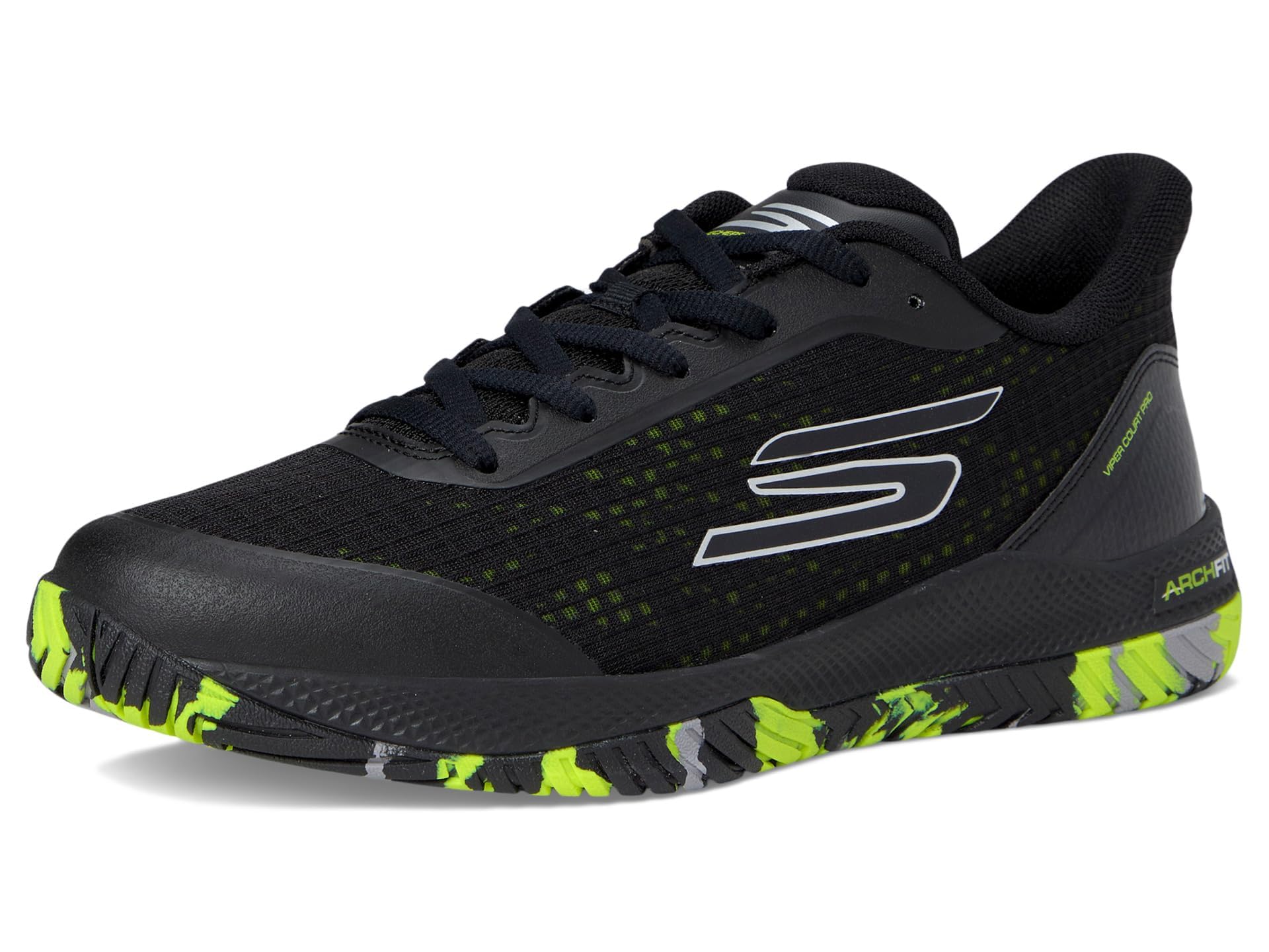 Skechers Women's Viper Court Pro Pickleball Sneaker, Black, 8
